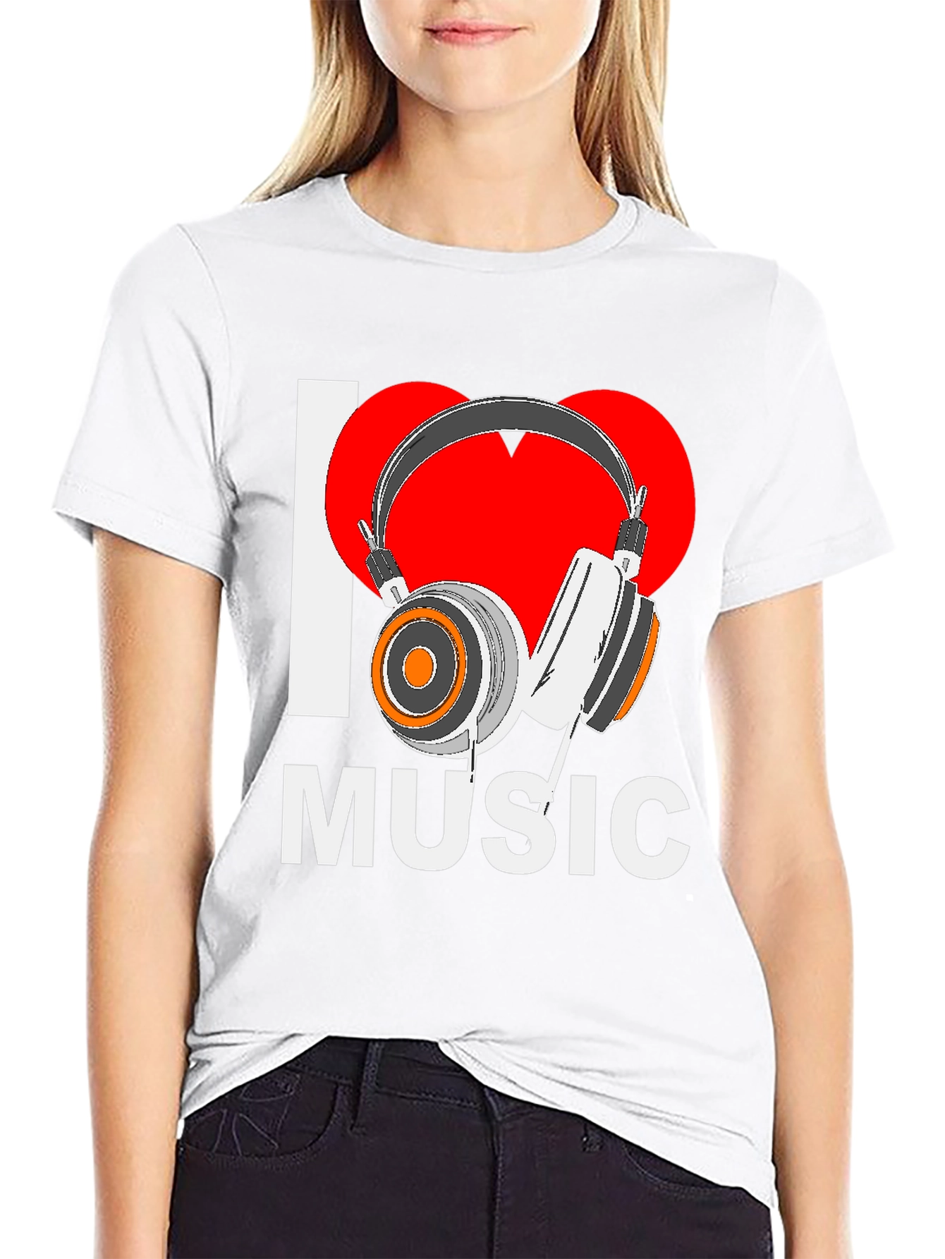 I Love Music Black Graphic Tee