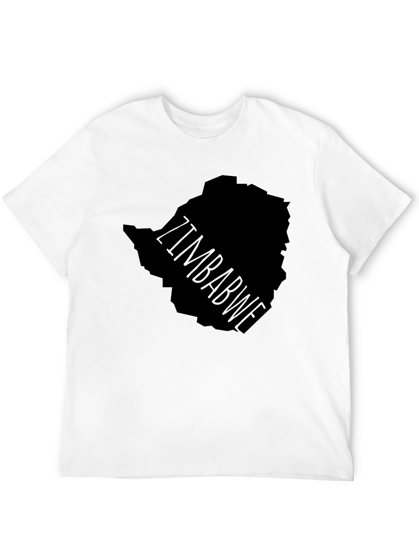 Zimbabwe Map Graphic Tee - Black Print