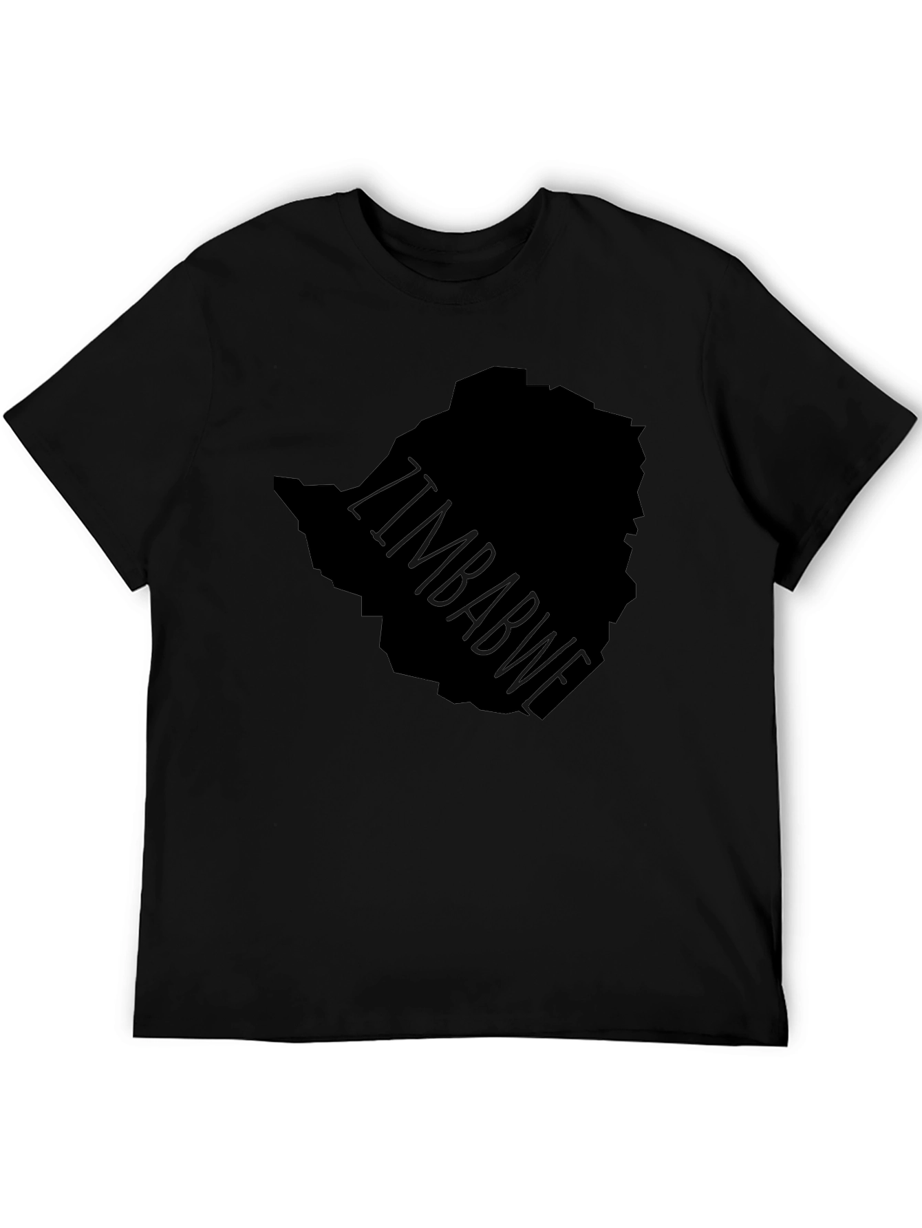 Zimbabwe Map Graphic Tee - Black Print