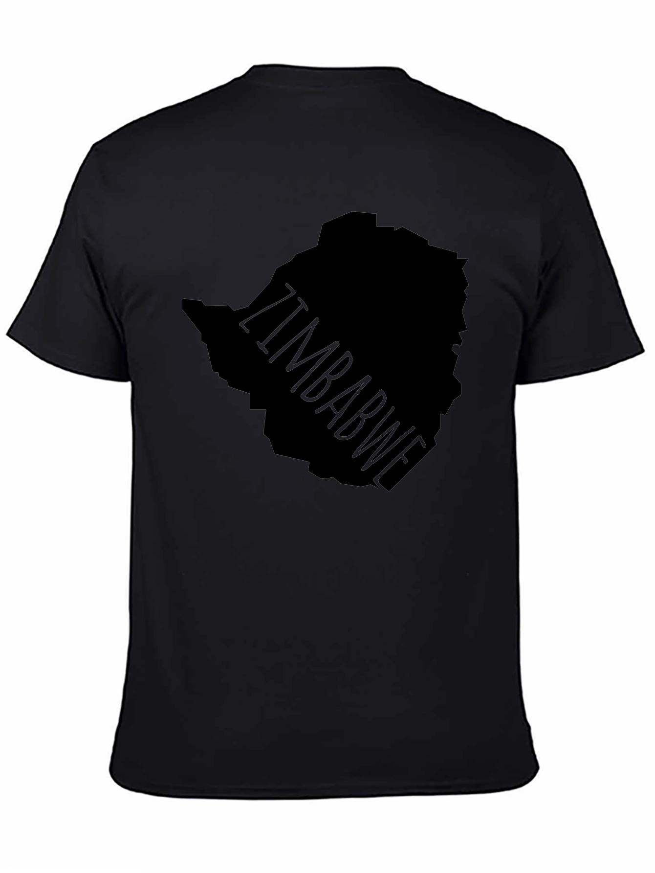 Zimbabwe Map Graphic Tee - Black Print