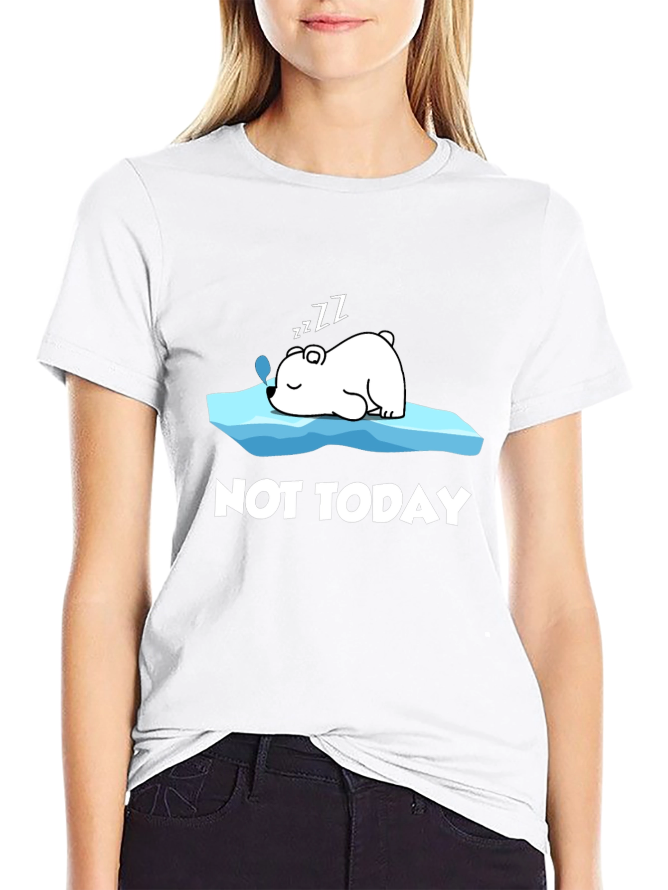 Not Today T-Shirt: Sleeping Polar Bear Graphic Tee