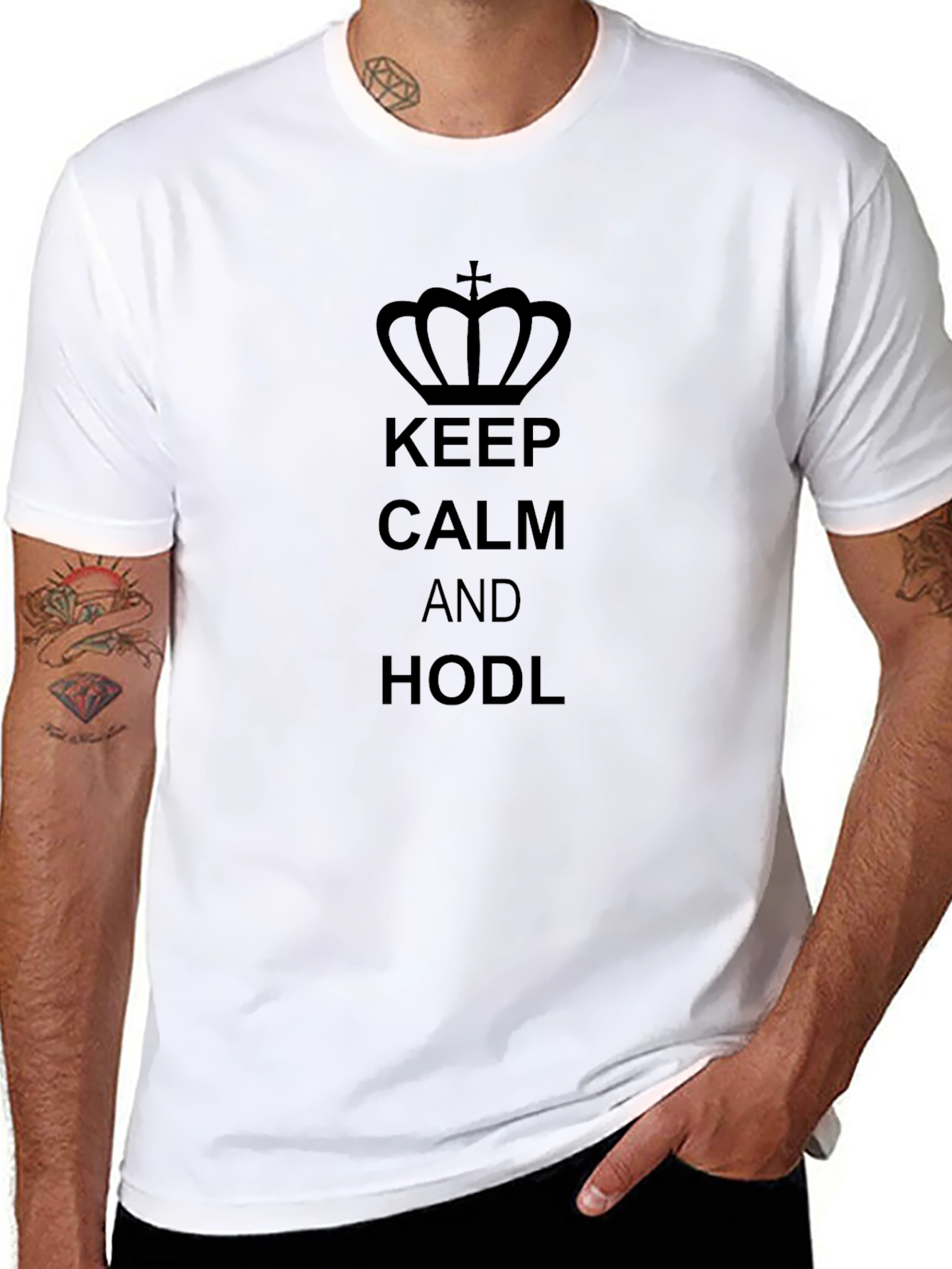 Keep Calm and HODL Black T-Shirt