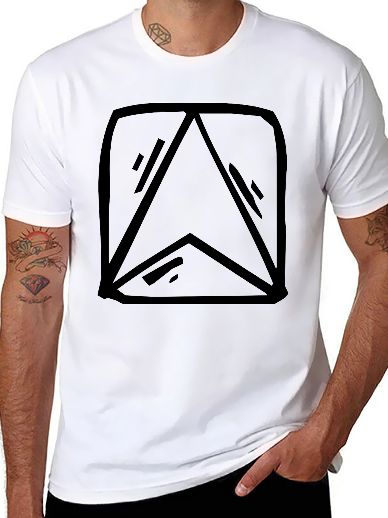 Geometric Graphic Black T-Shirt