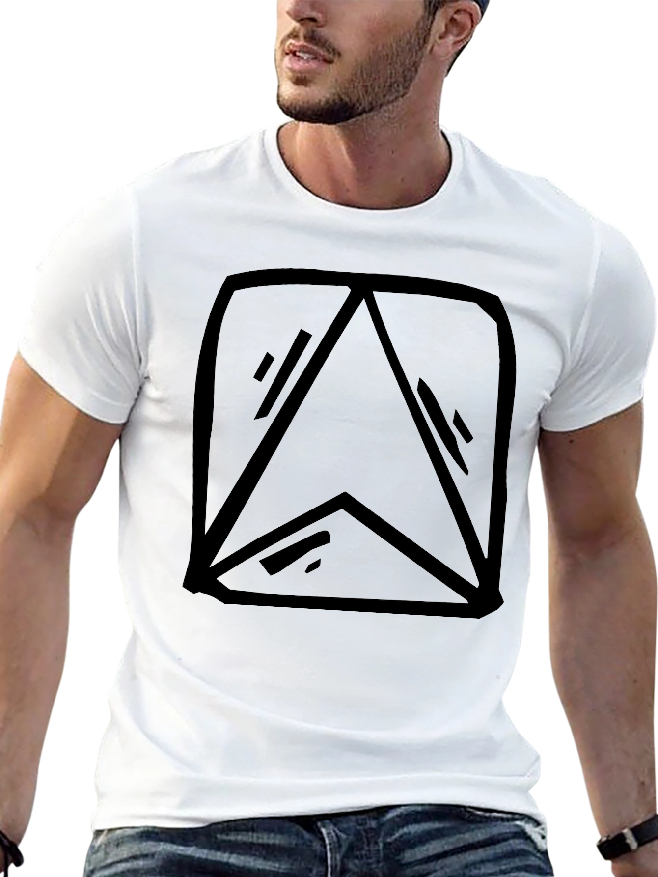 Geometric Graphic Black T-Shirt