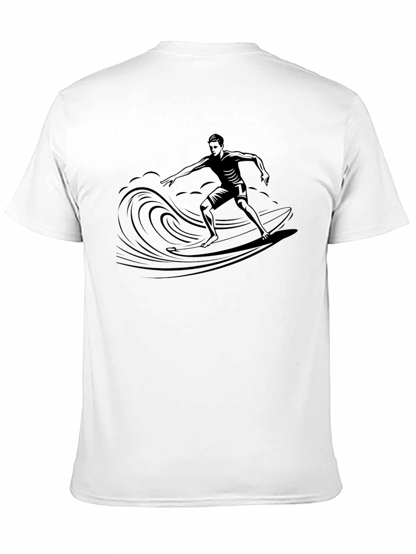 Surfer Graphic Tee - Black Cotton T-Shirt