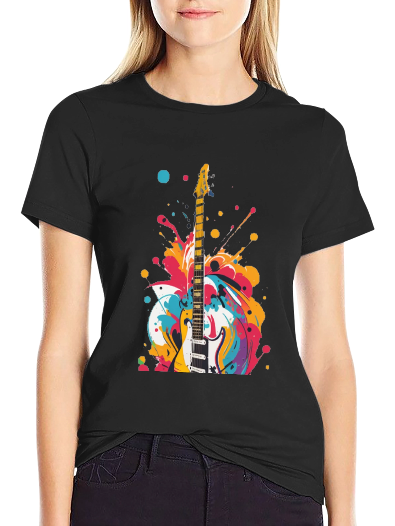 Electric Guitar Splash Graphic T-Shirt