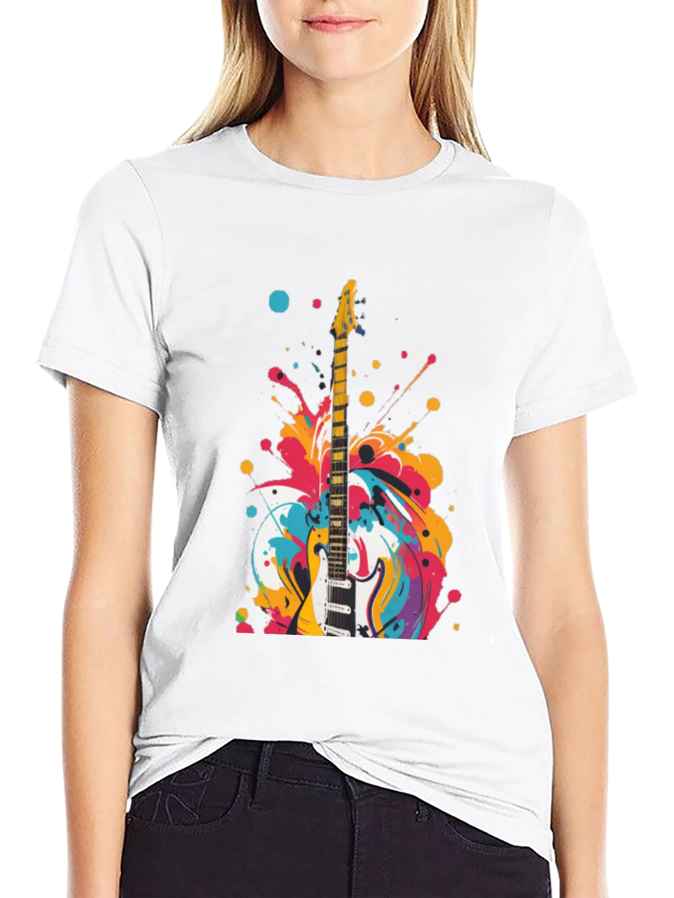 Electric Guitar Splash Graphic T-Shirt