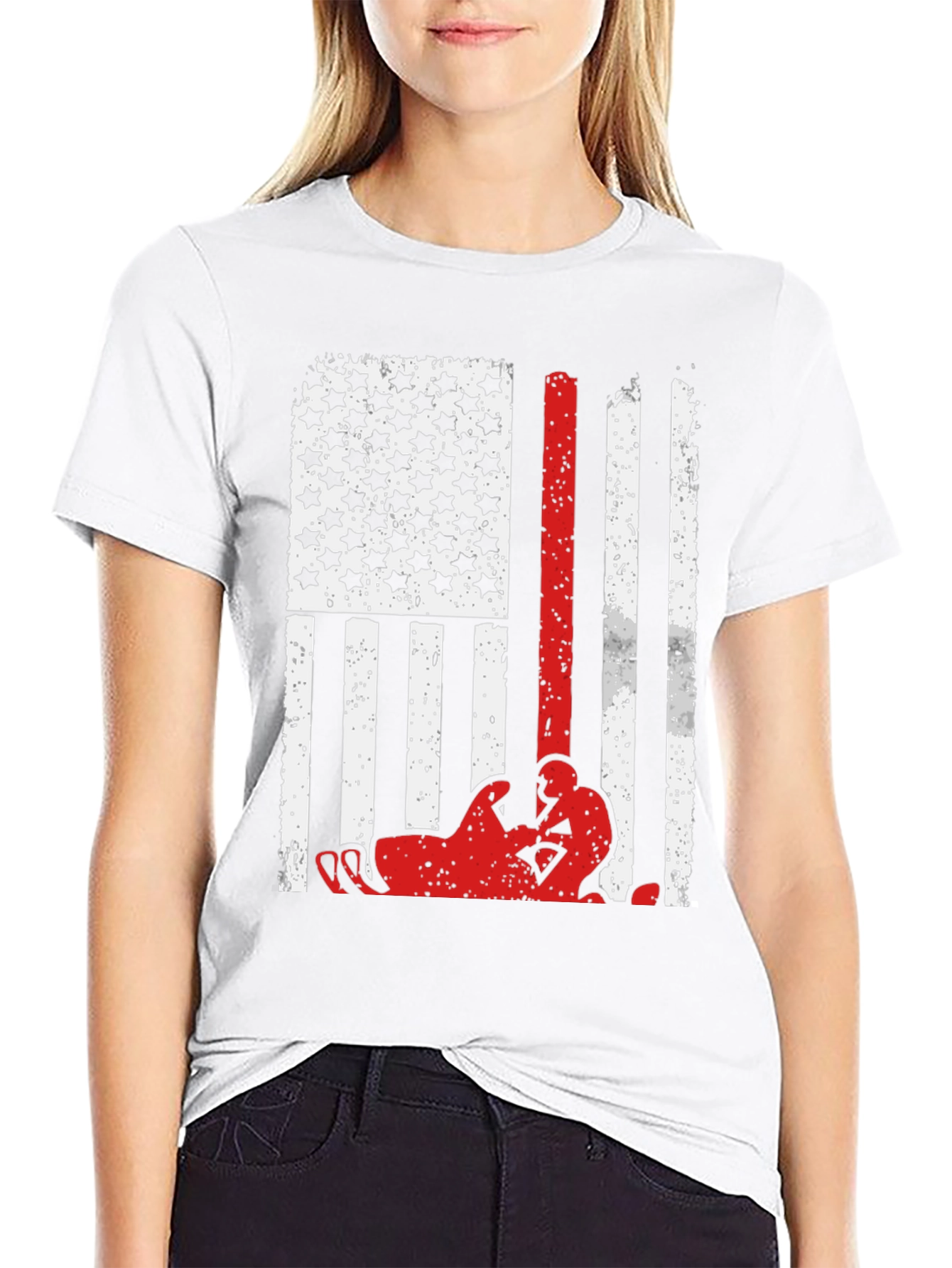 Distressed American Flag Wrestler T-Shirt