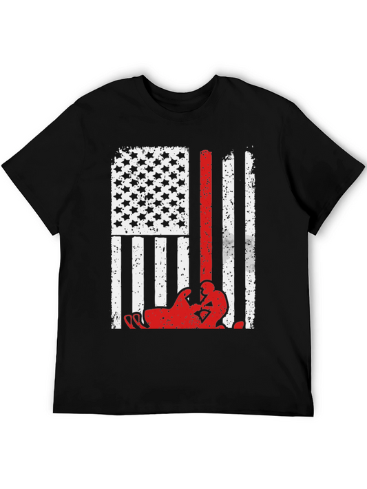Distressed American Flag Wrestler T-Shirt