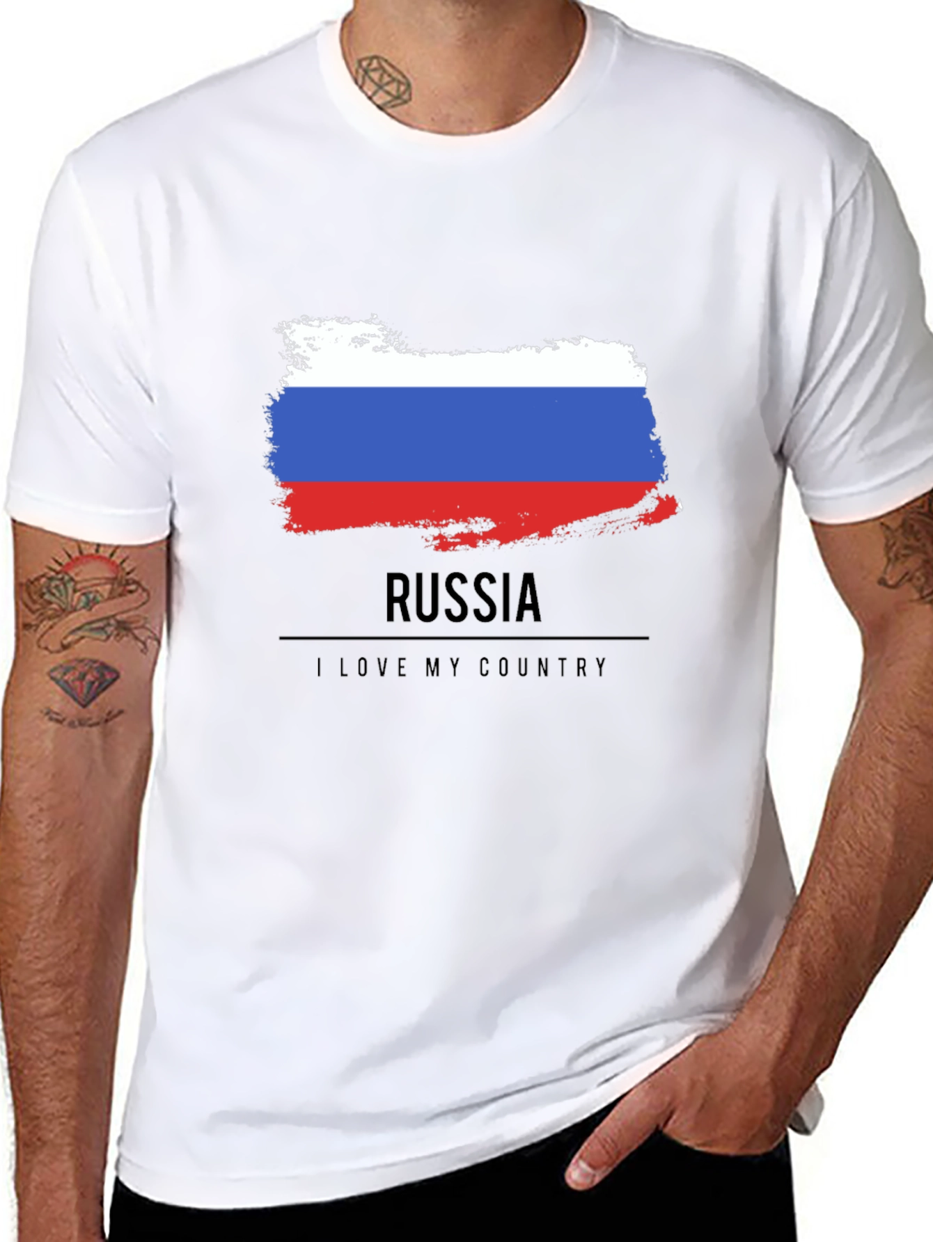 Russia Flag T-Shirt - I Love My Country Tee