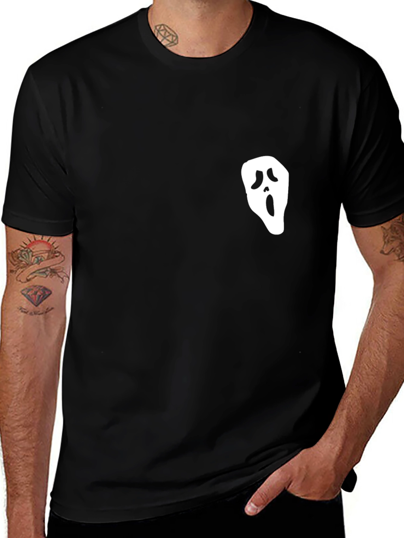 Ghost Face Graphic Black T-Shirt