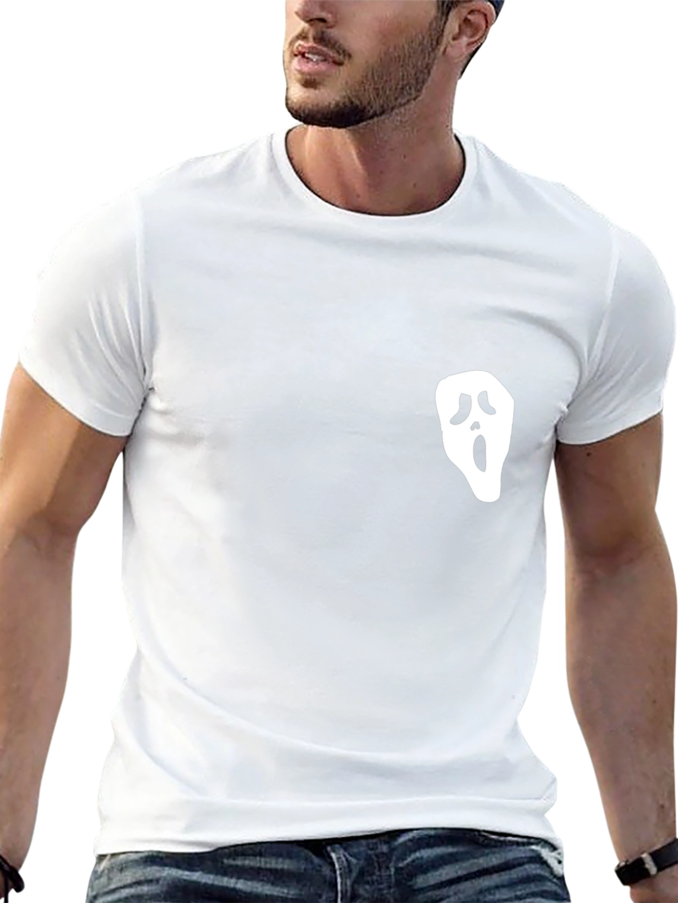 Ghost Face Graphic Black T-Shirt