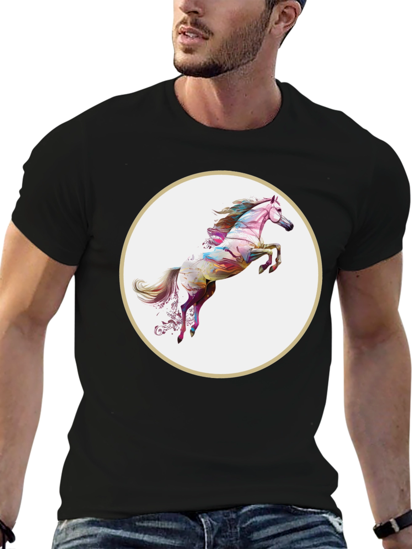 Artistic Horse Graphic T-Shirt