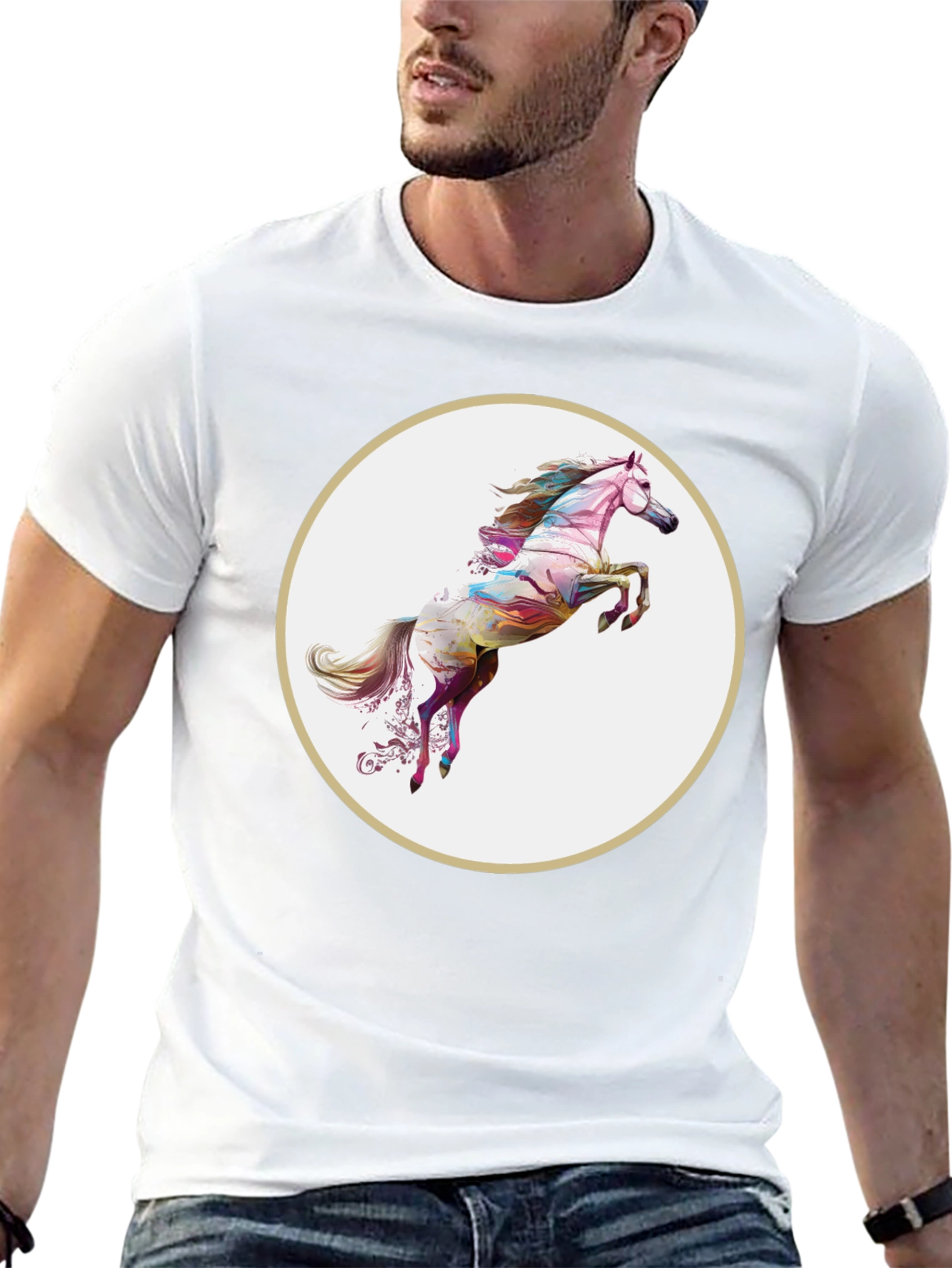 Artistic Horse Graphic T-Shirt