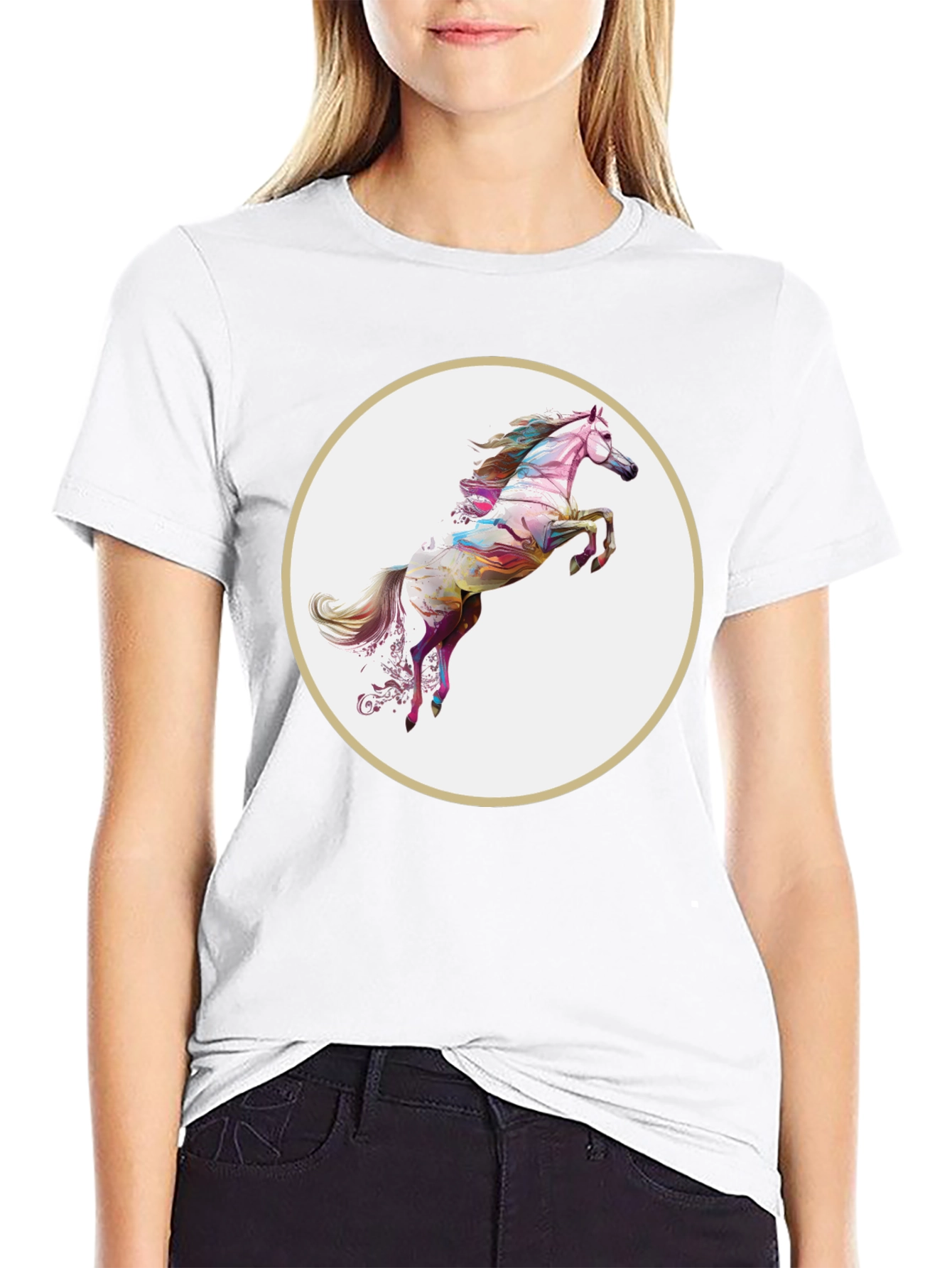 Artistic Horse Graphic T-Shirt