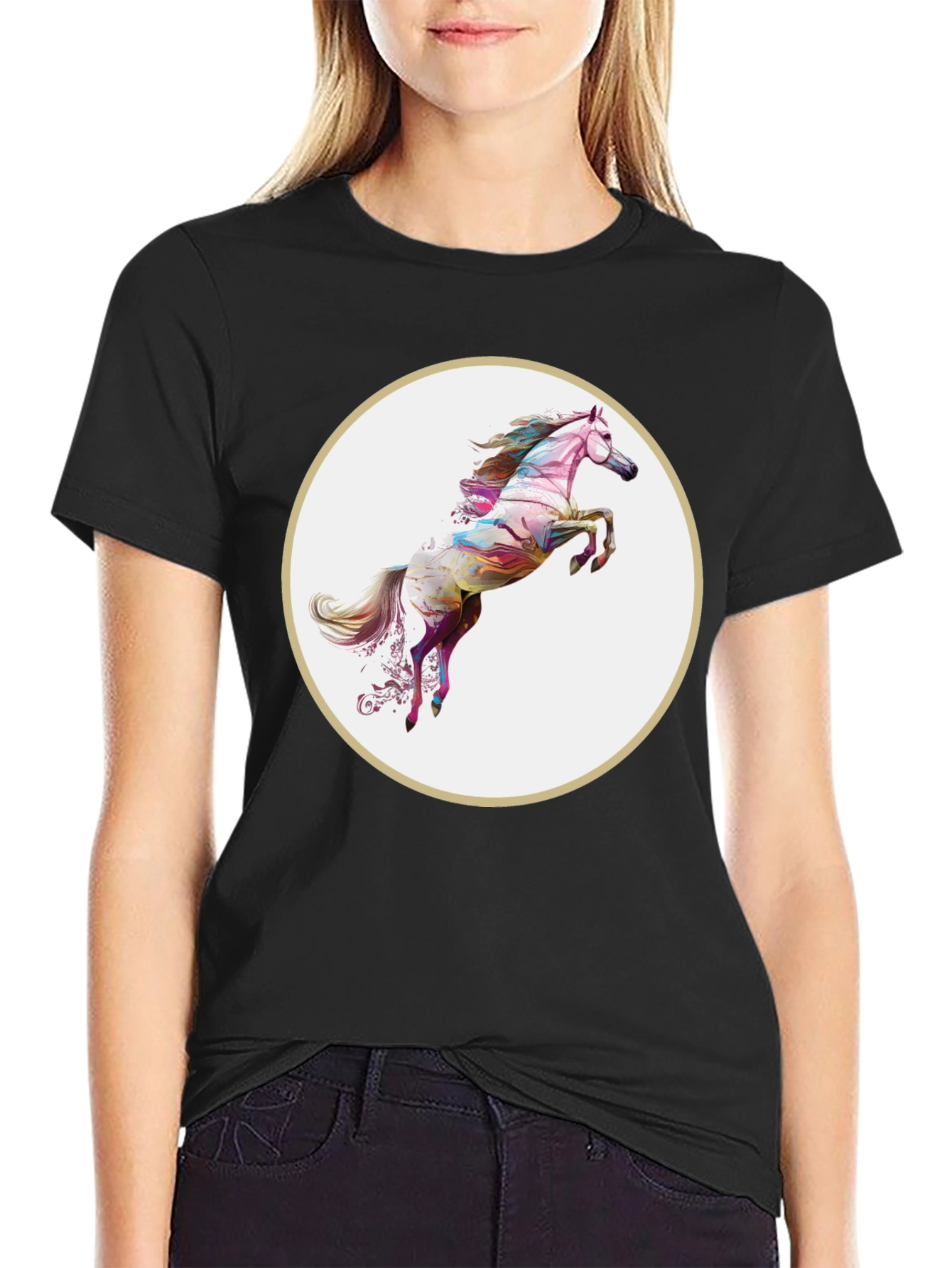 Artistic Horse Graphic T-Shirt