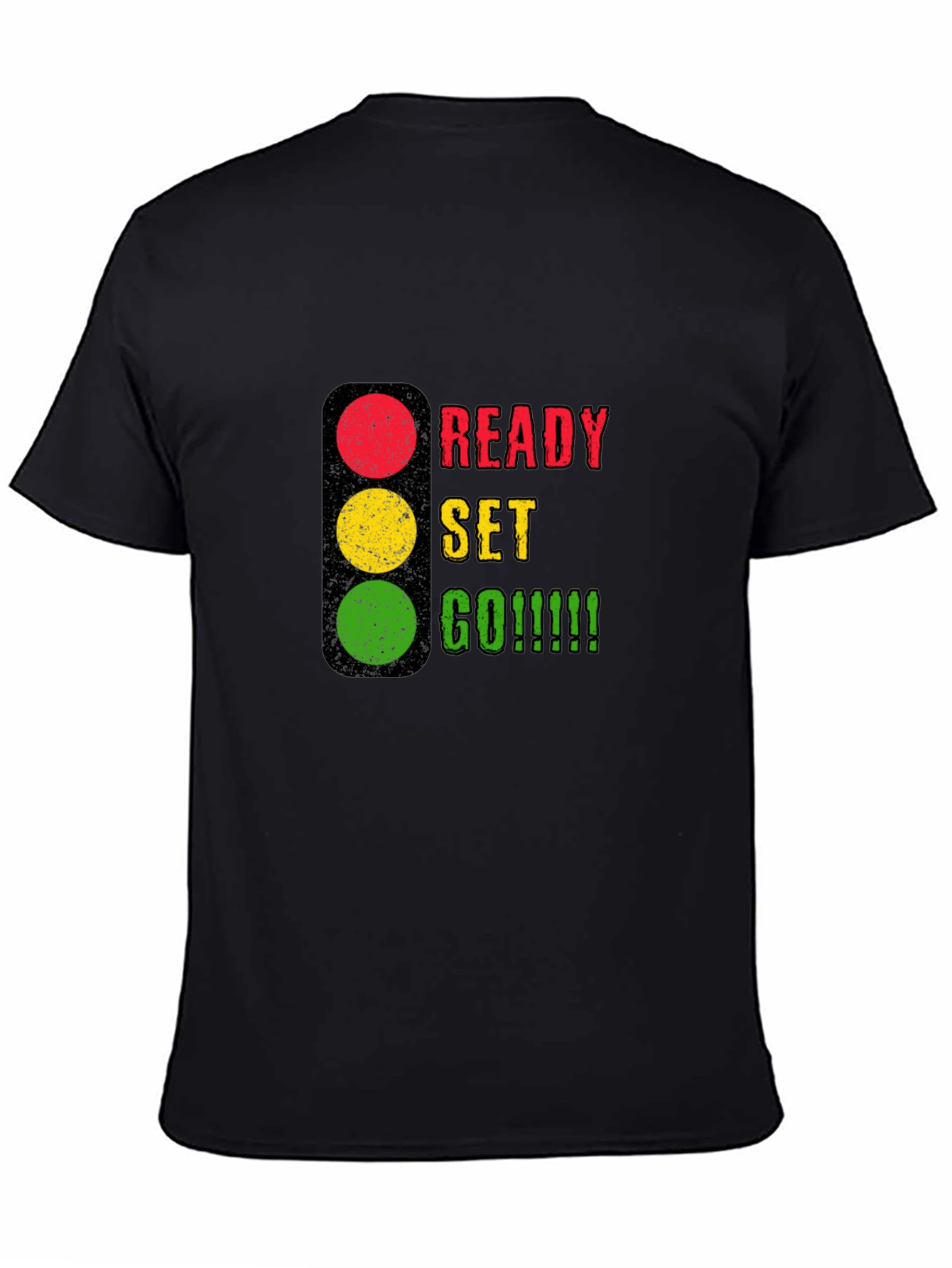 Ready Set Go Graphic Tee - Black Cotton T-Shirt