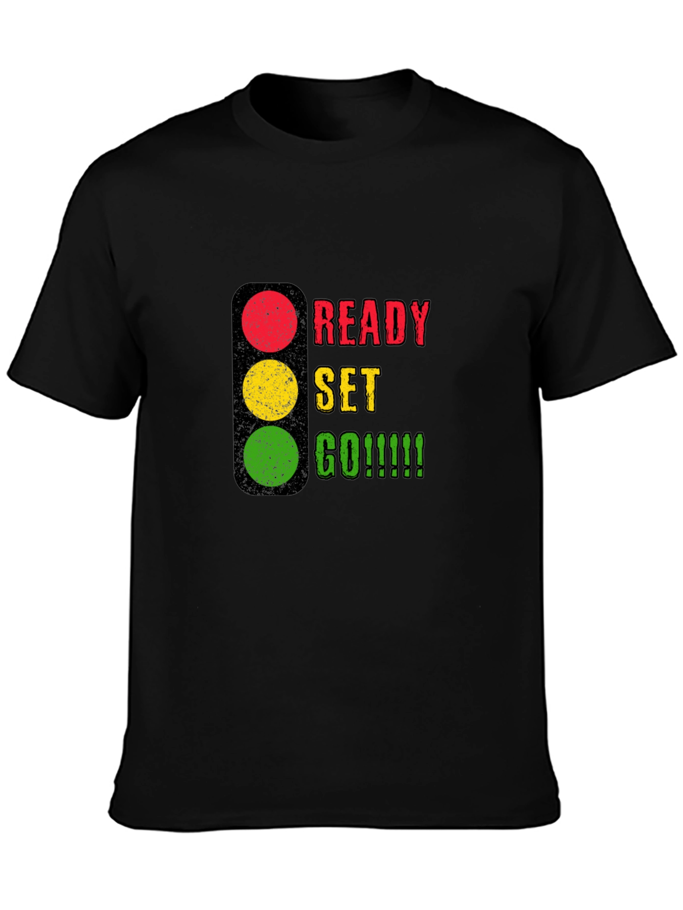 Ready Set Go Graphic Tee - Black Cotton T-Shirt