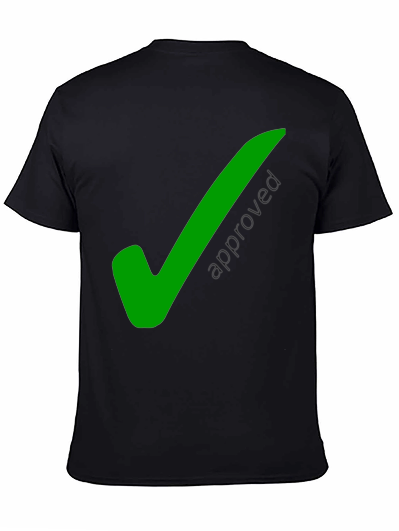 Approved Black T-Shirt with Green Check