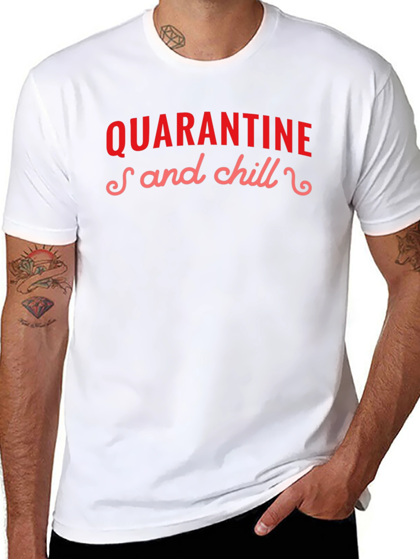 Quarantine and Chill Graphic Tee - Black Casual T-Shirt