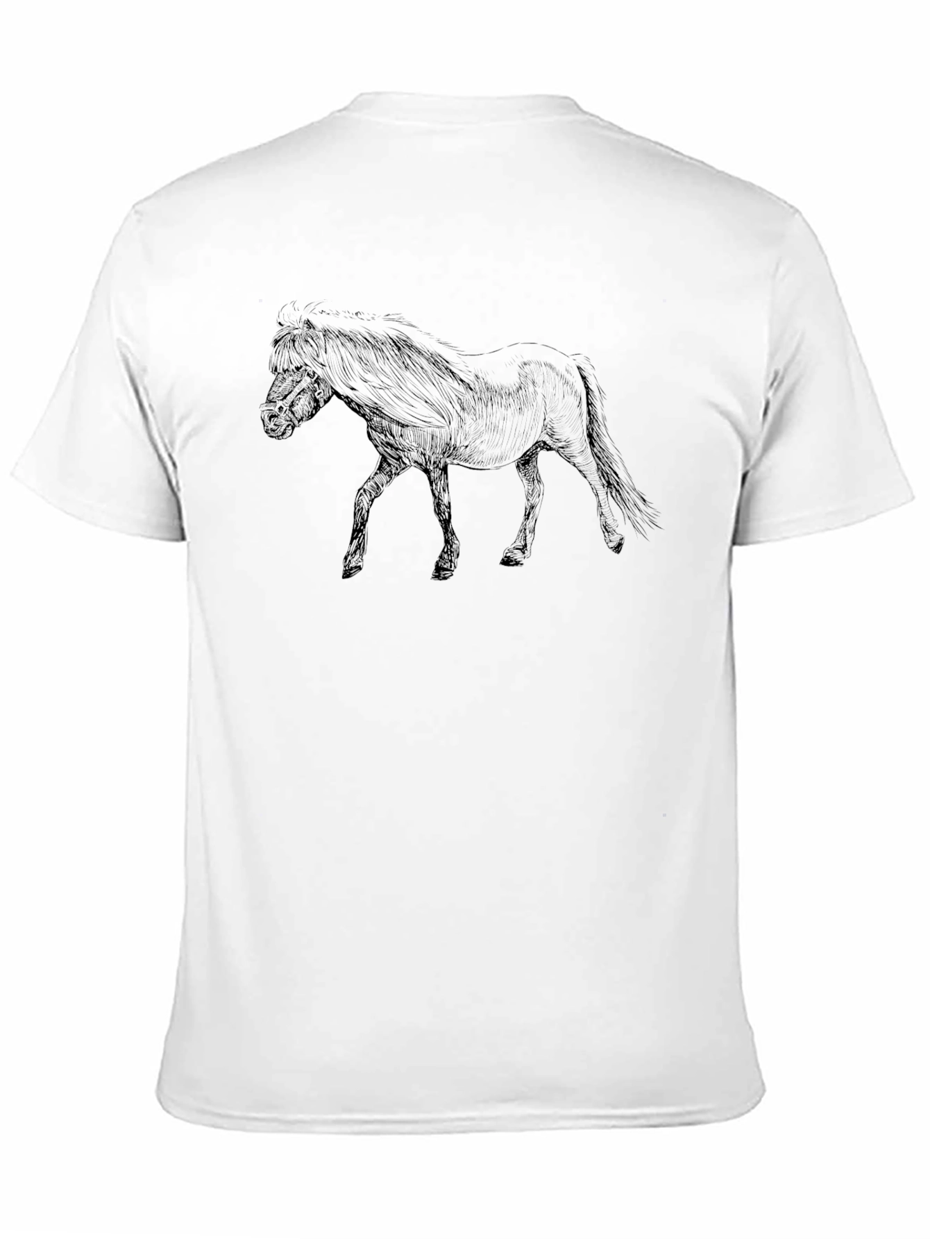 Horse Sketch Black T-Shirt