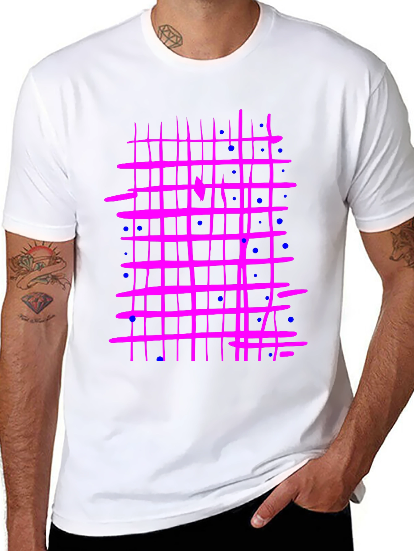 Retro Grid T-Shirt - Abstract Design