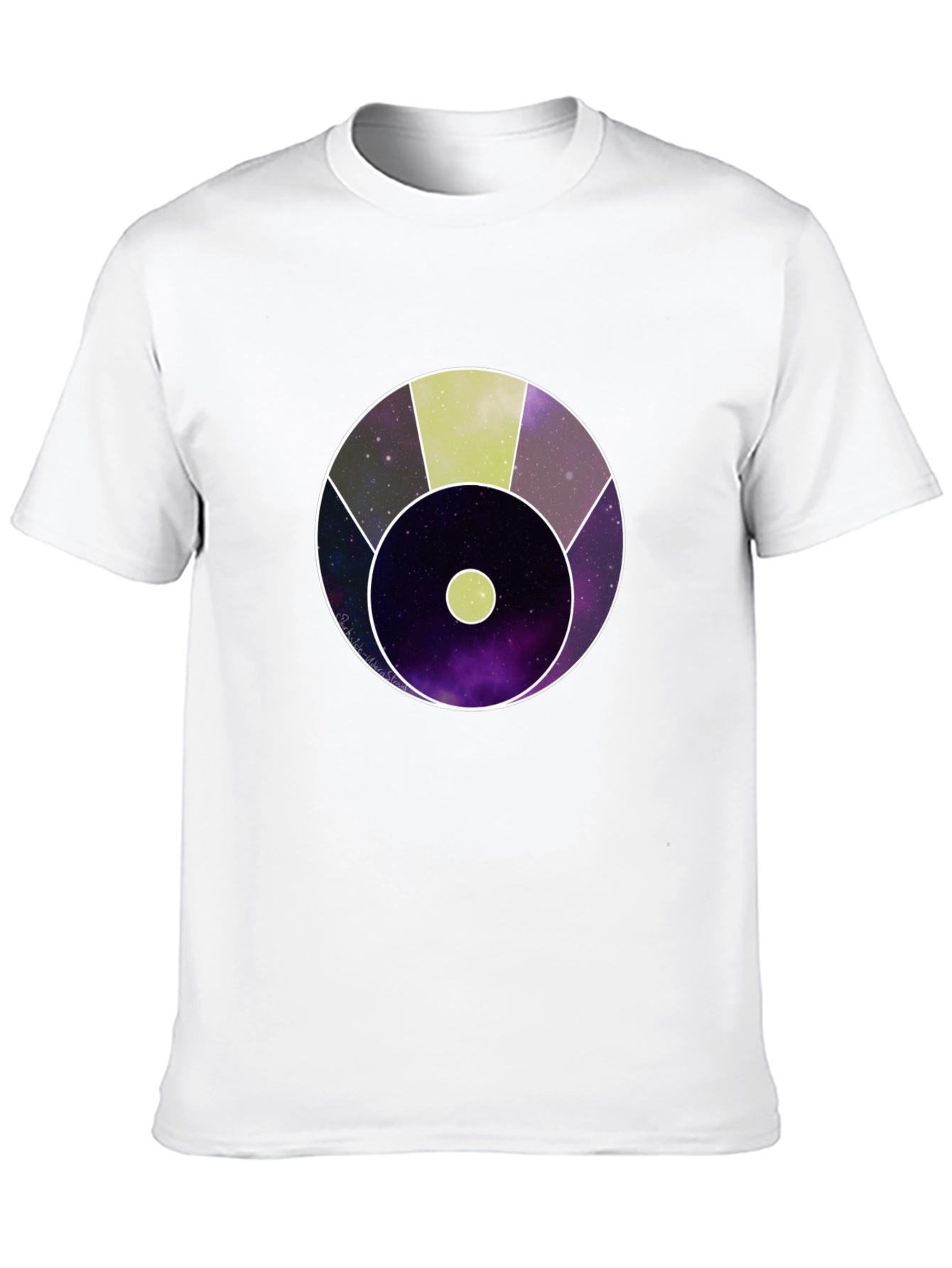 Abstract Cosmic Circle Graphic Black T-Shirt