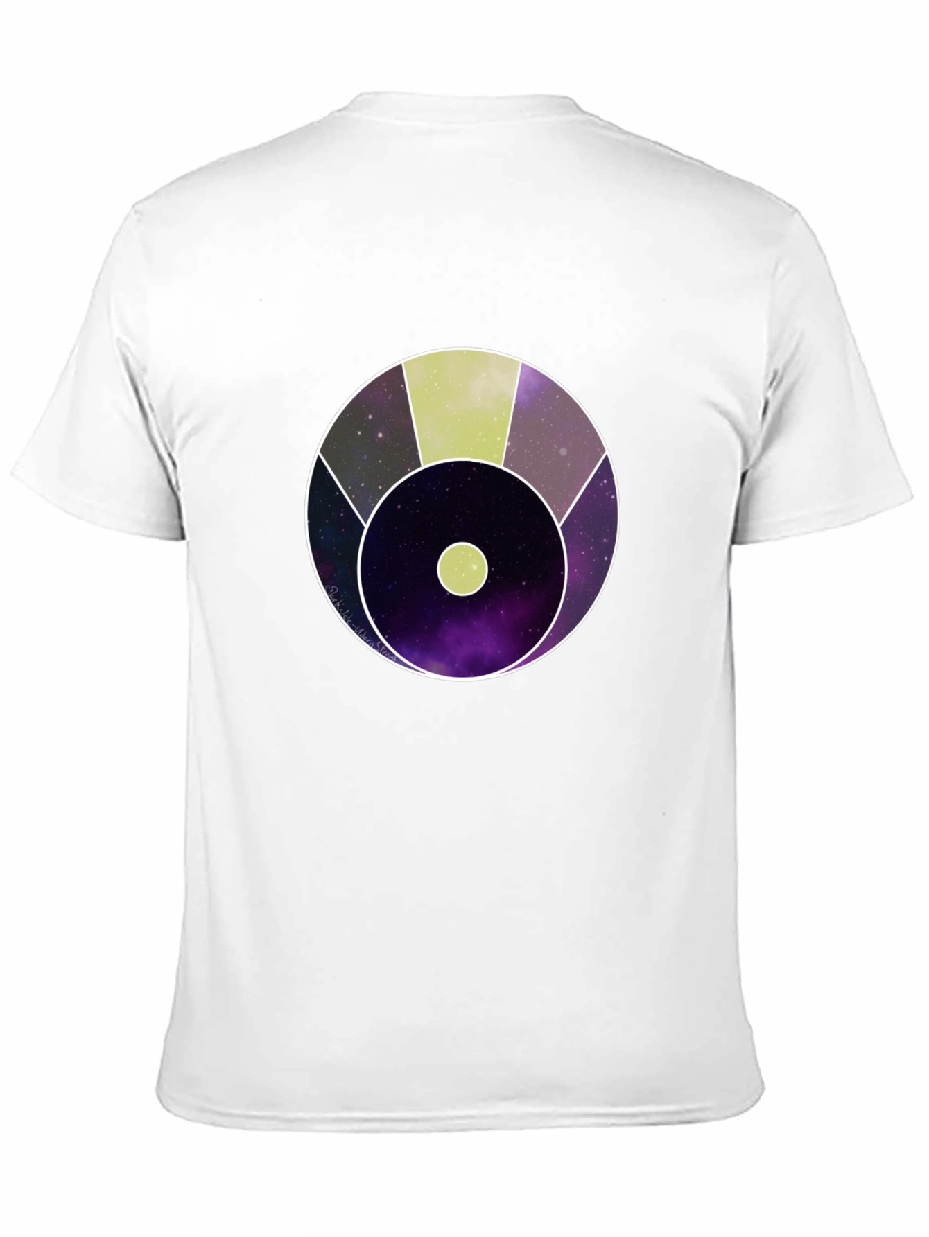Abstract Cosmic Circle Graphic Black T-Shirt