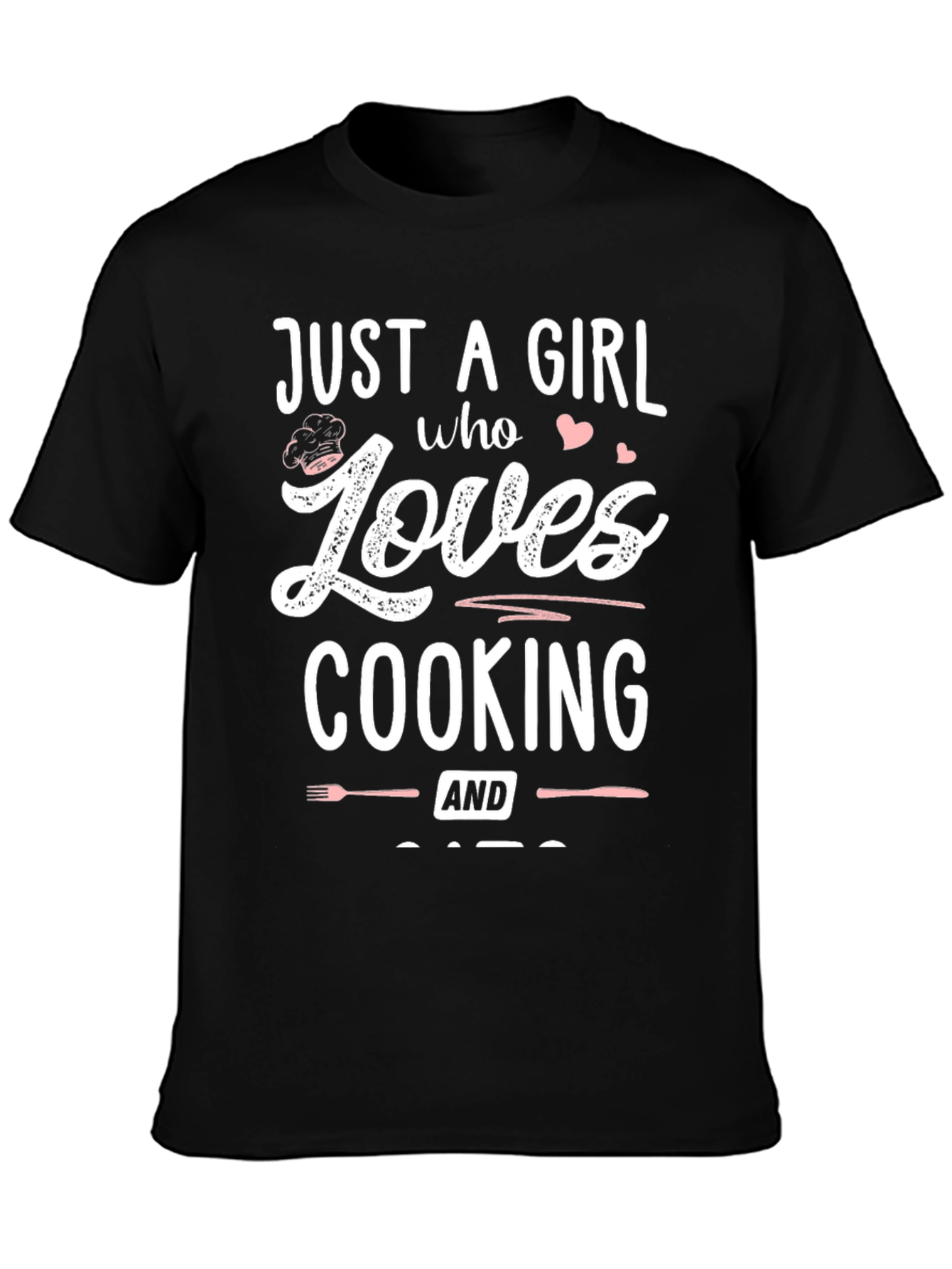 Just A Girl Who Loves Cooking Black T-Shirt