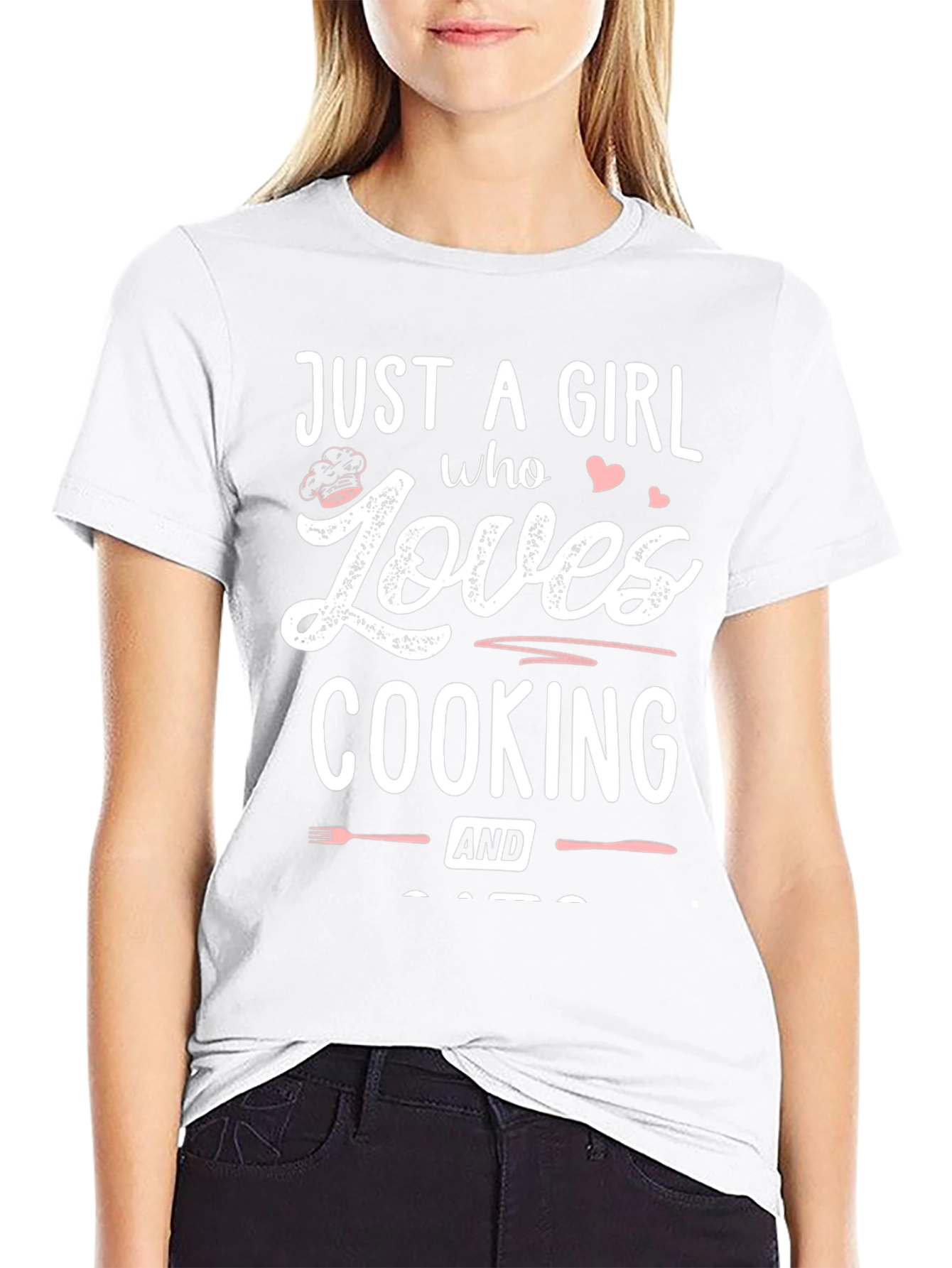 Just A Girl Who Loves Cooking Black T-Shirt