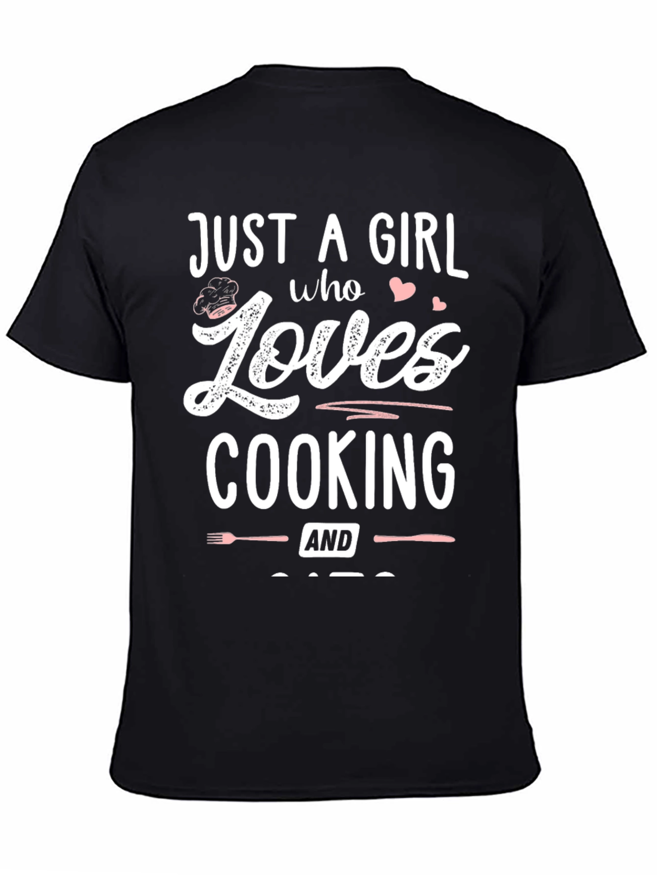 Just A Girl Who Loves Cooking Black T-Shirt
