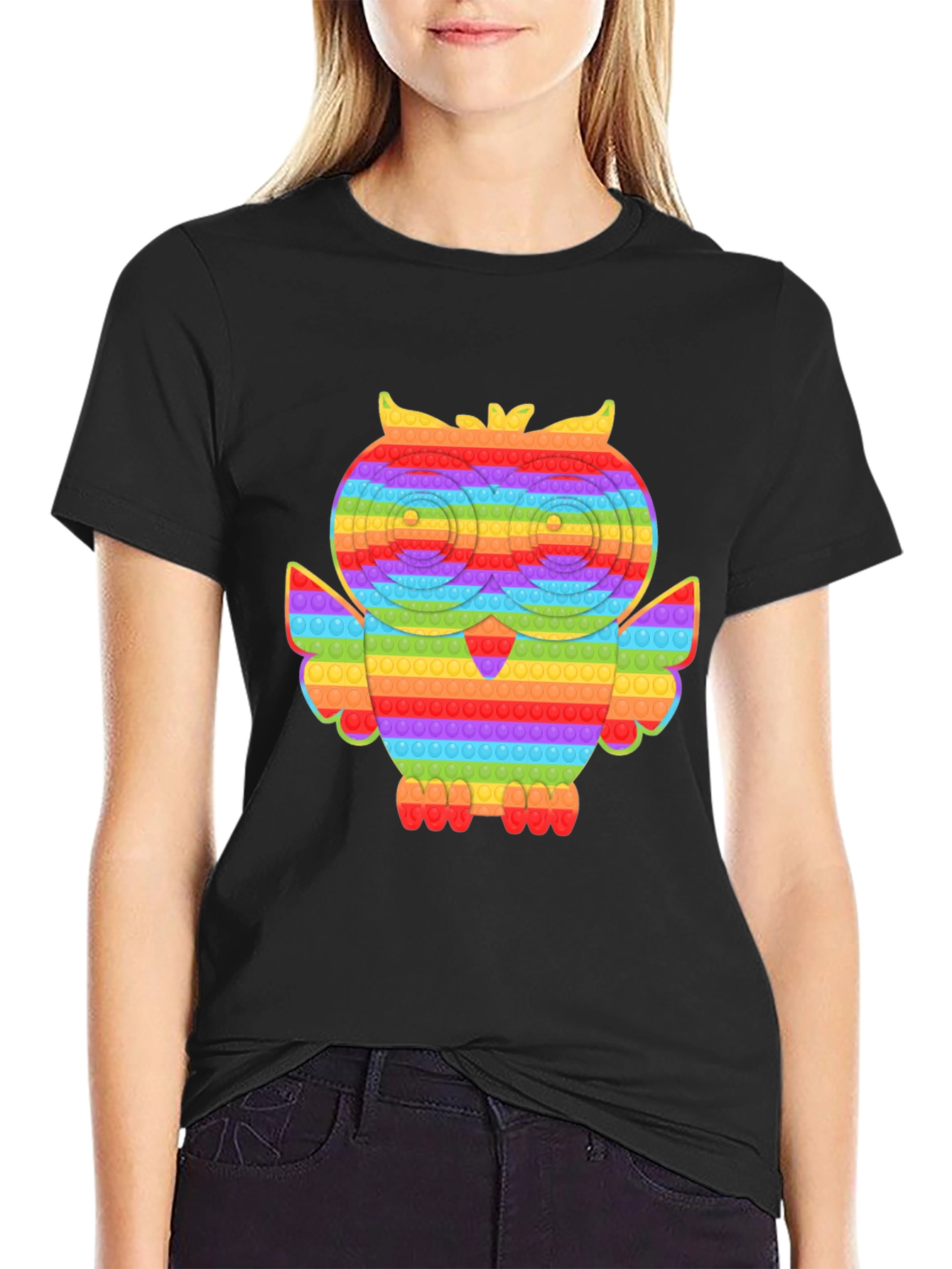 Rainbow Owl Pop It T-Shirt