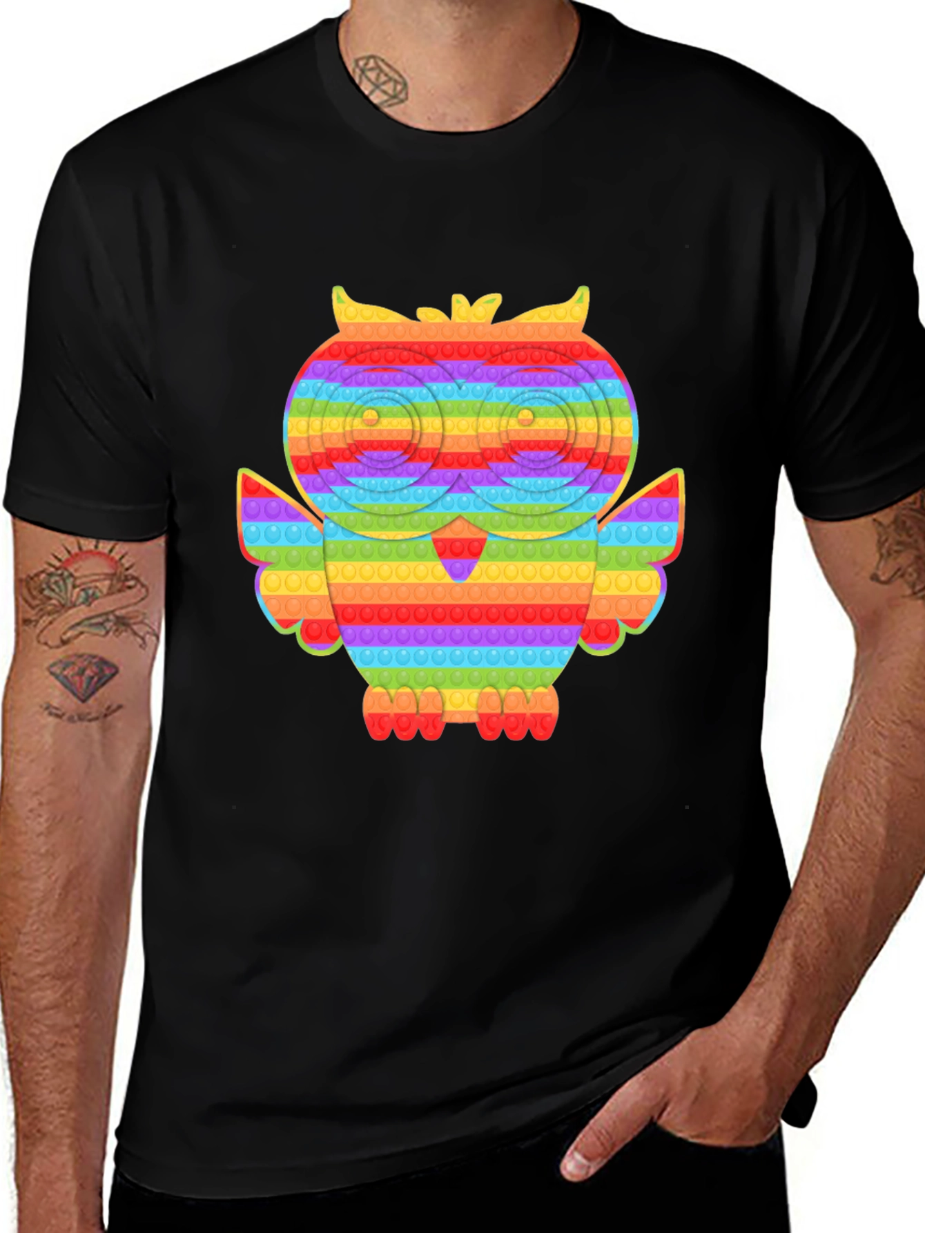 Rainbow Owl Pop It T-Shirt