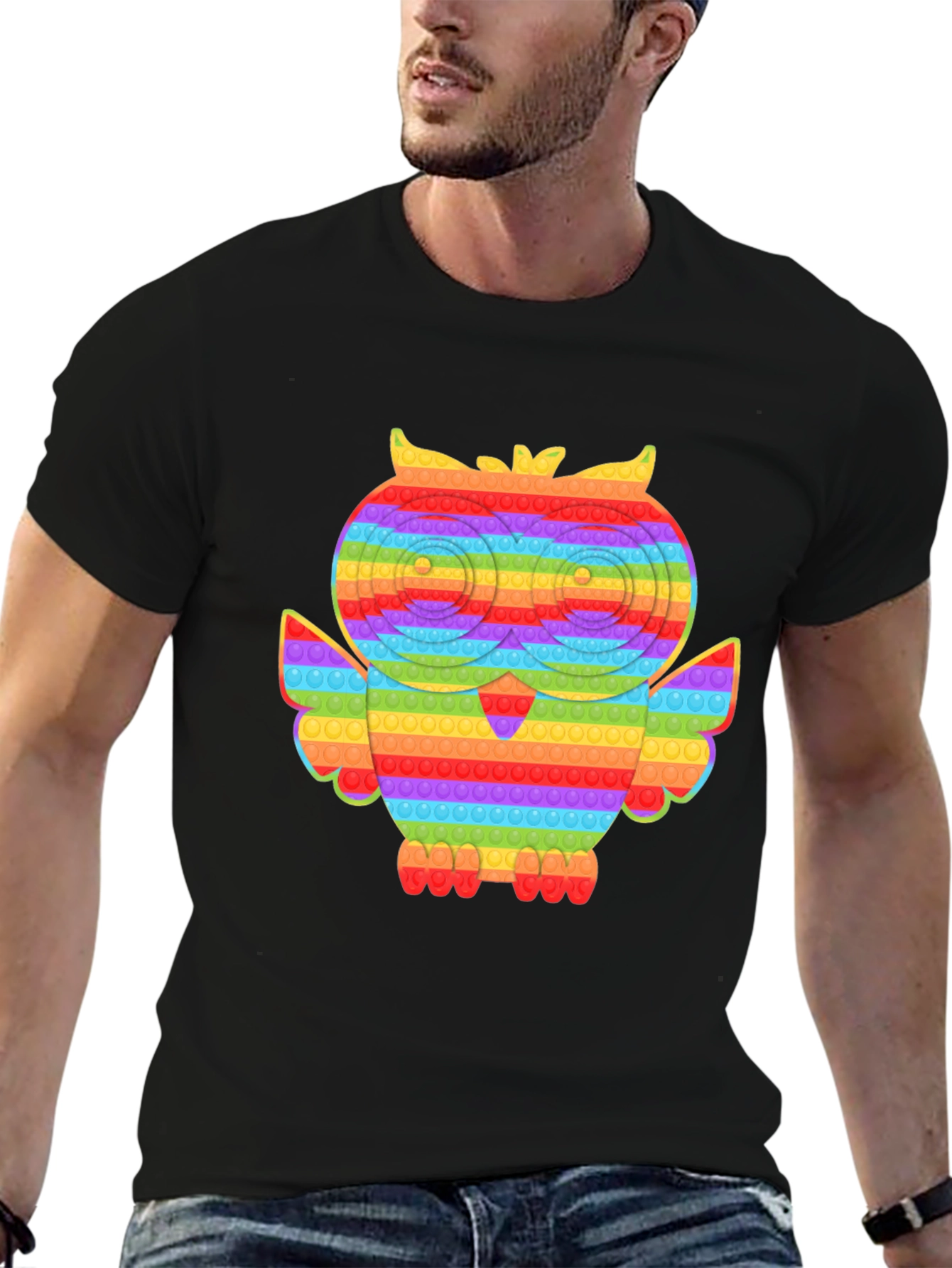 Rainbow Owl Pop It T-Shirt
