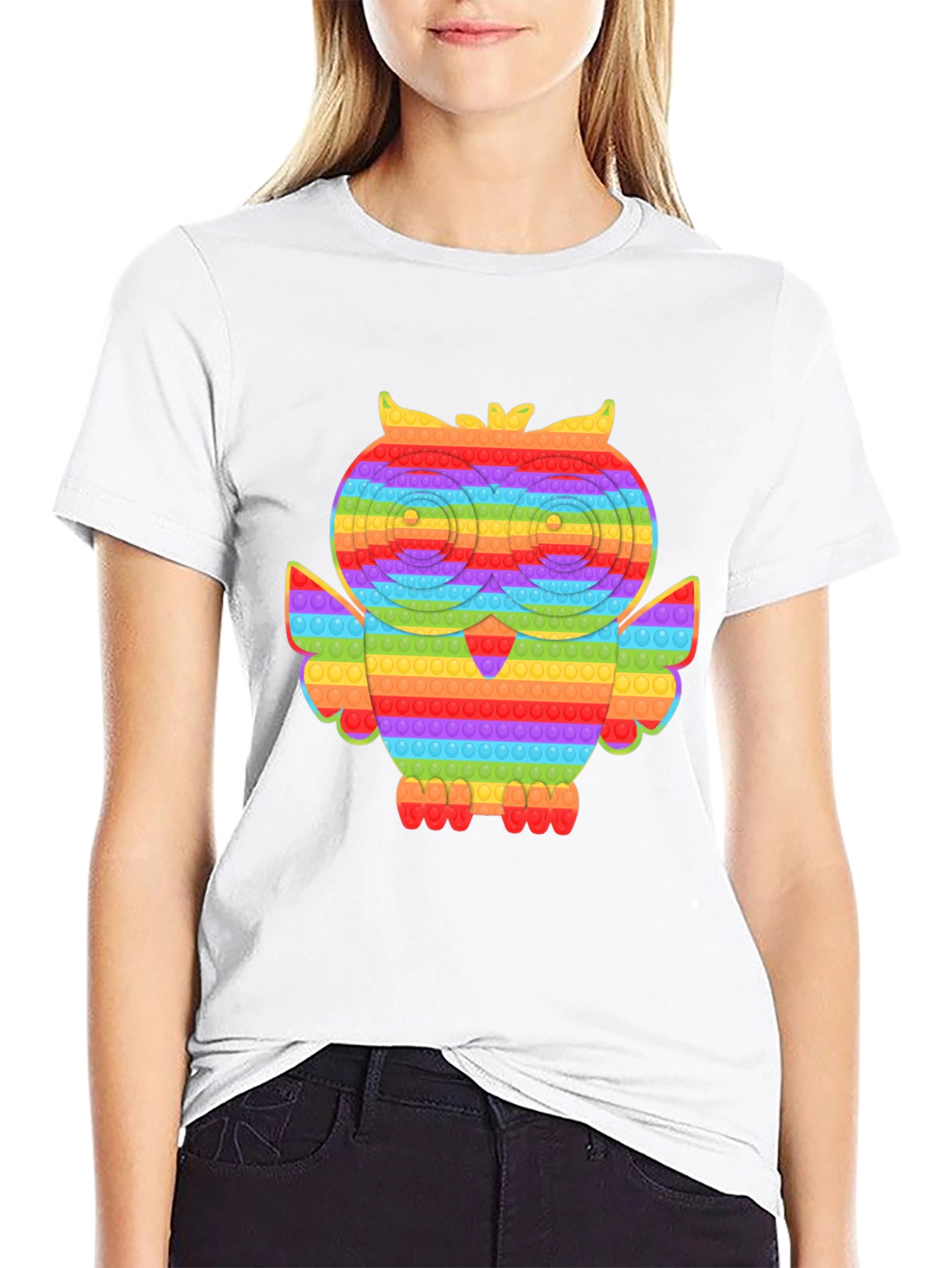 Rainbow Owl Pop It T-Shirt