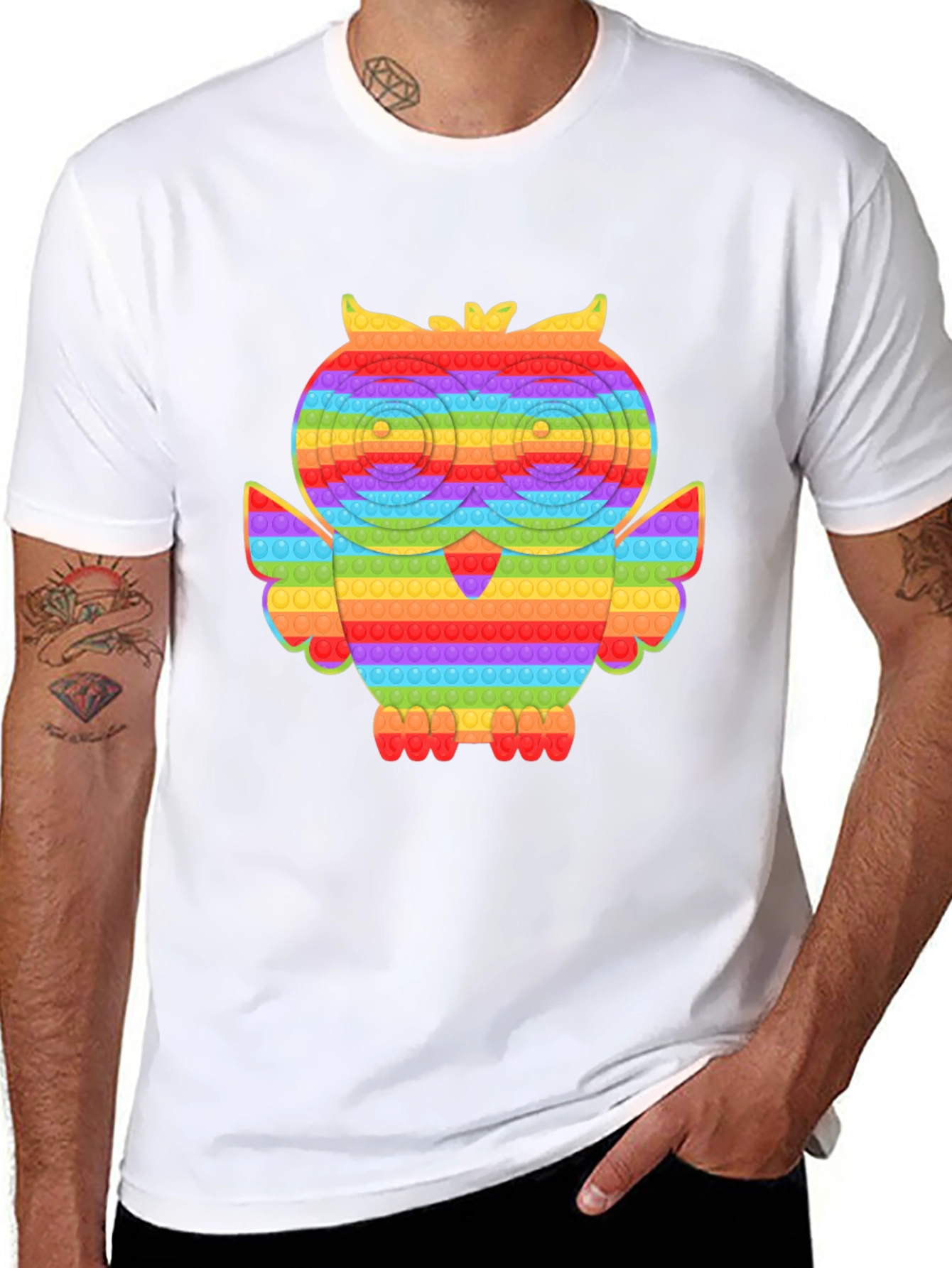 Rainbow Owl Pop It T-Shirt