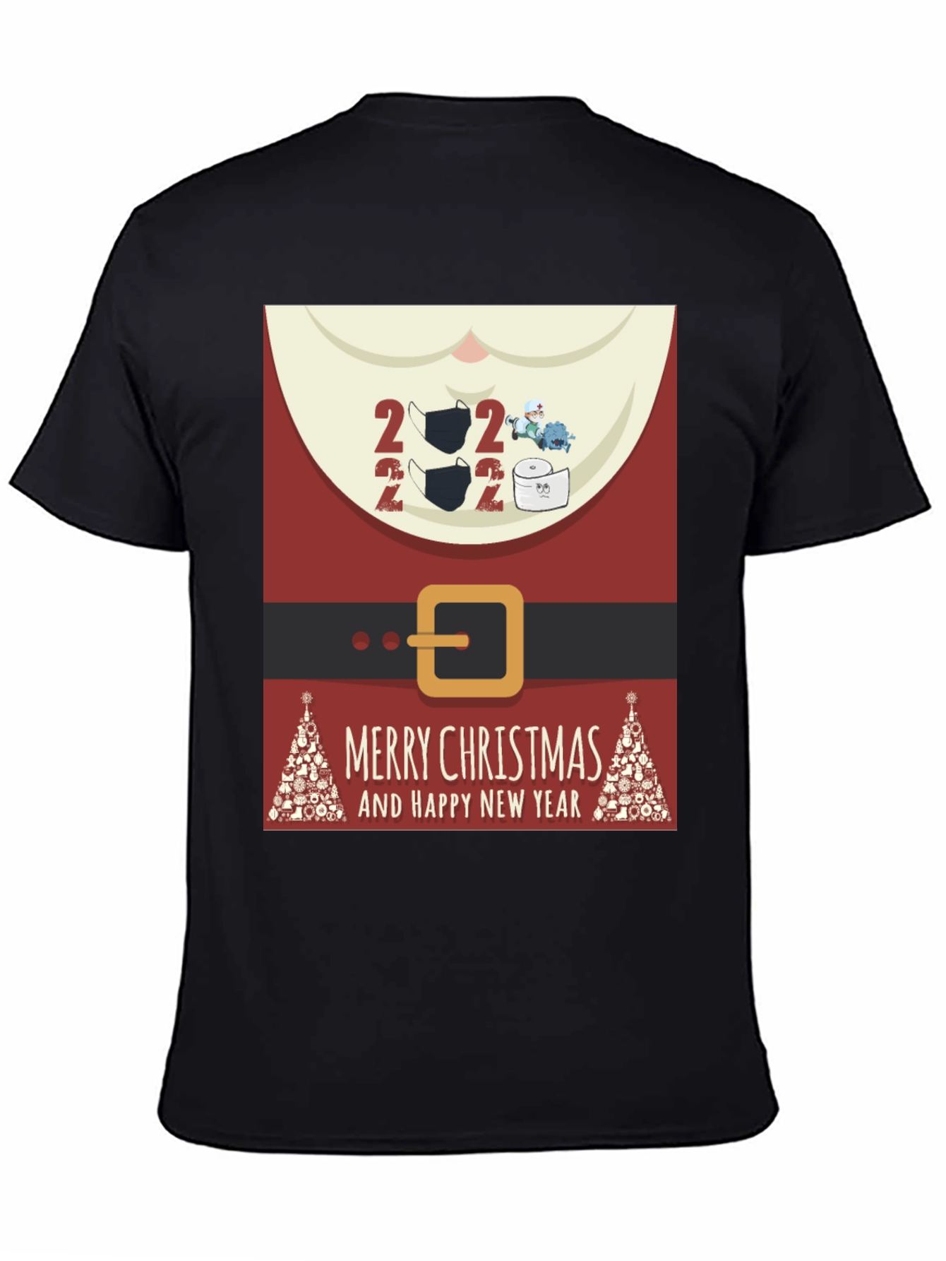 Festive 2022 Masked Santa Christmas T-Shirt