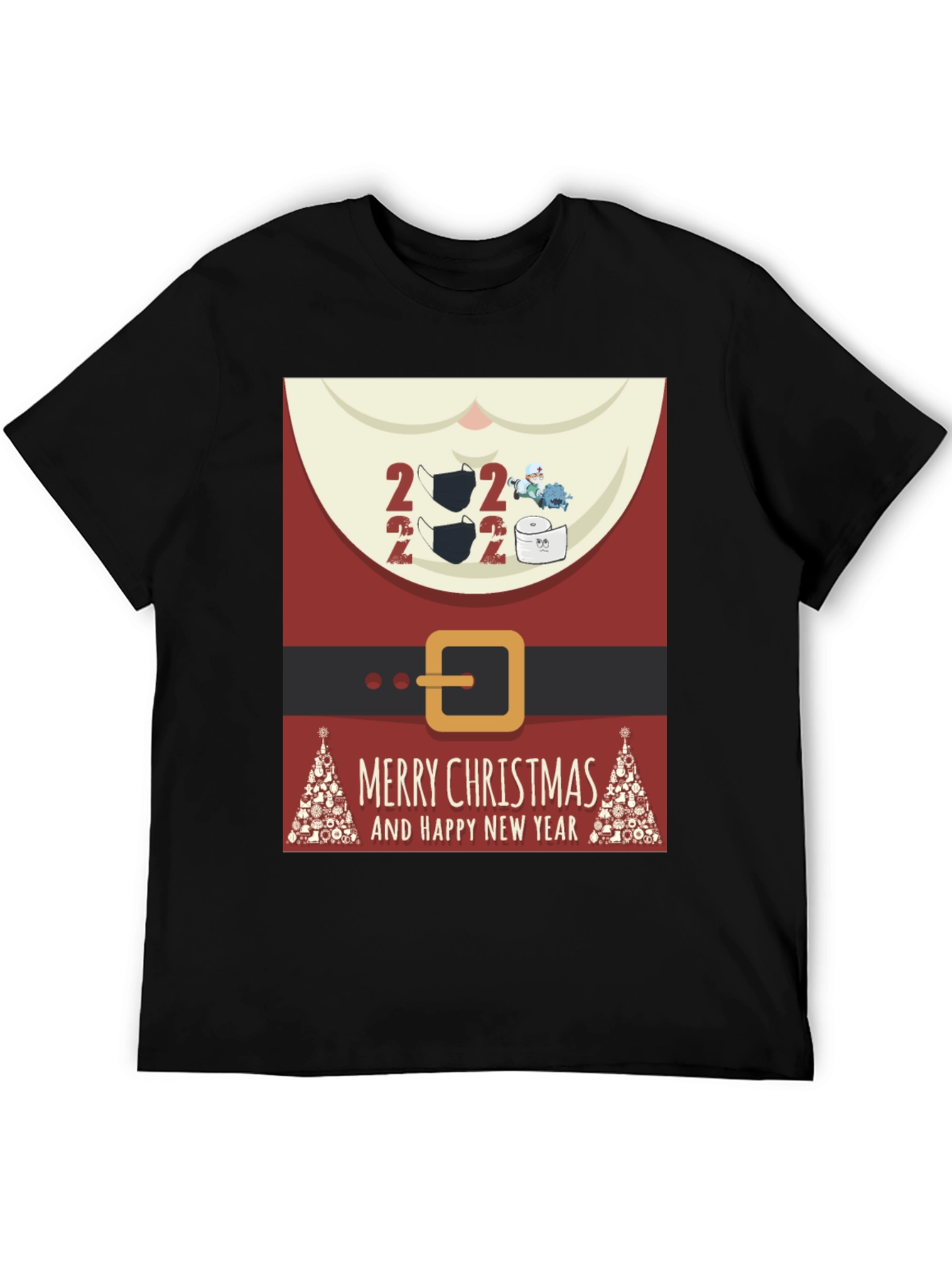 Festive 2022 Masked Santa Christmas T-Shirt