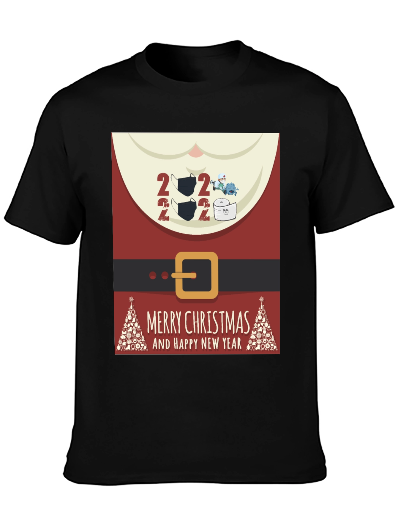 Festive 2022 Masked Santa Christmas T-Shirt