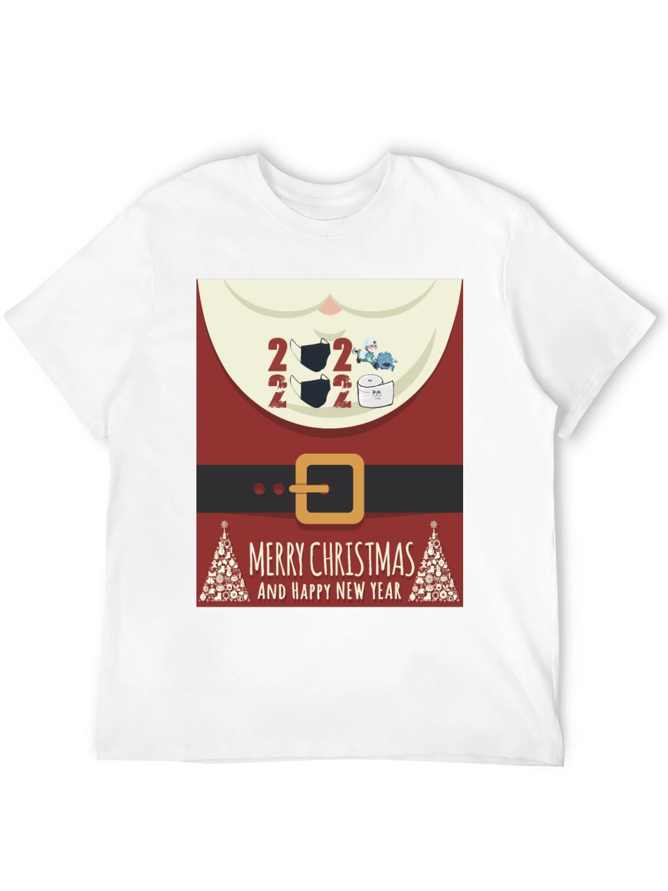 Festive 2022 Masked Santa Christmas T-Shirt