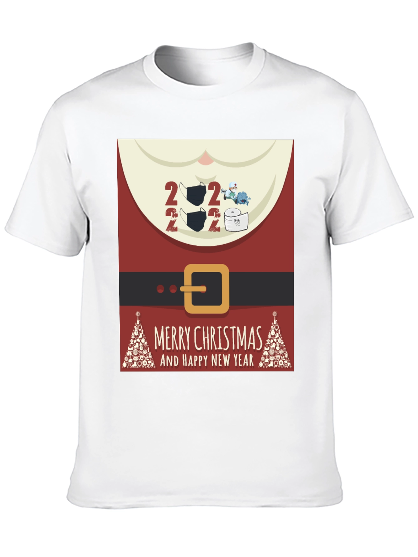 Festive 2022 Masked Santa Christmas T-Shirt