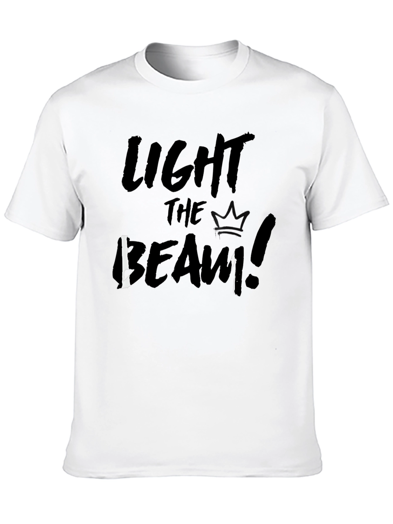 Light The Beam! Black Graphic Tee Shirt