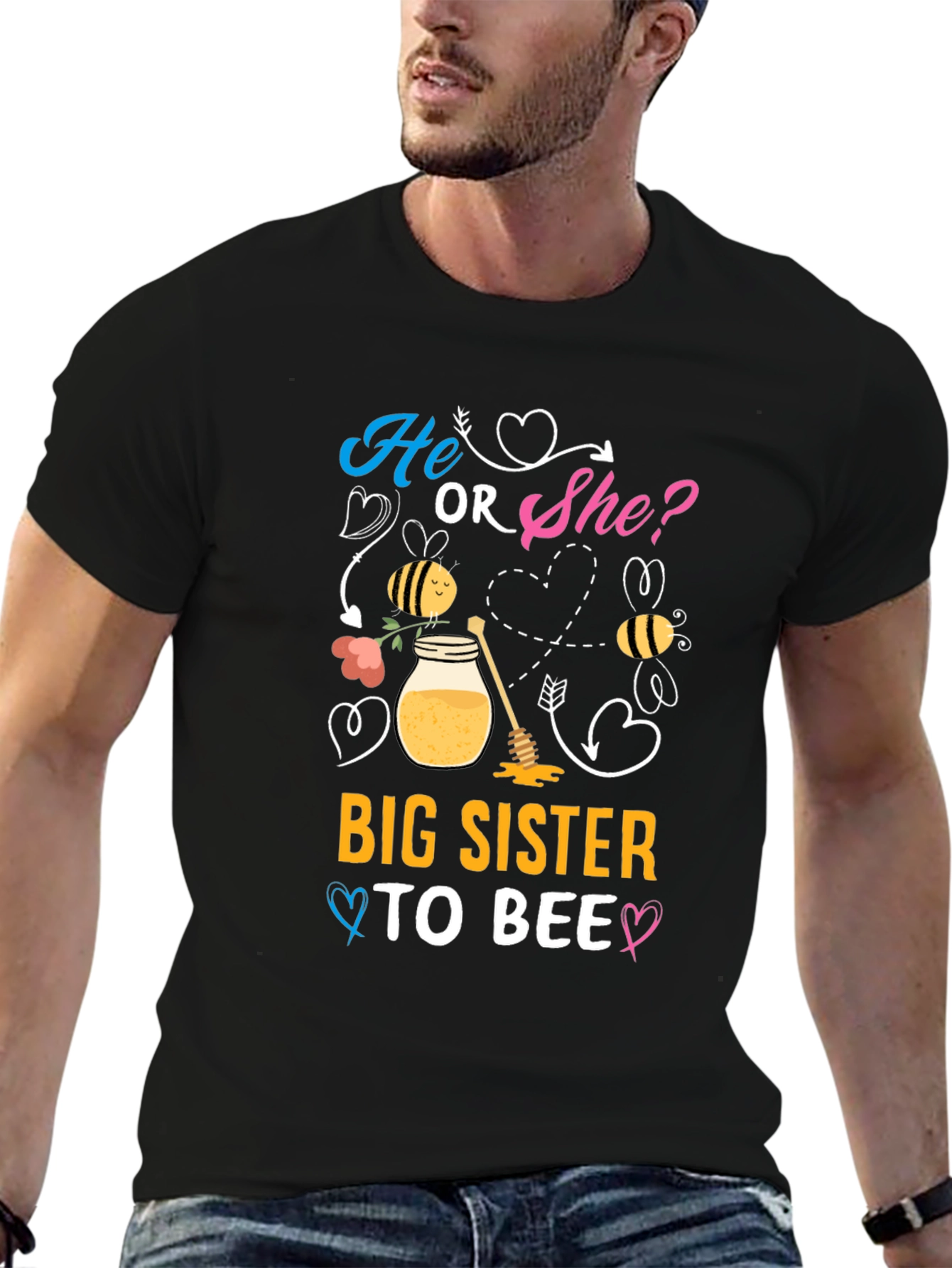 Big Sister To Bee Gender Reveal T-Shirt