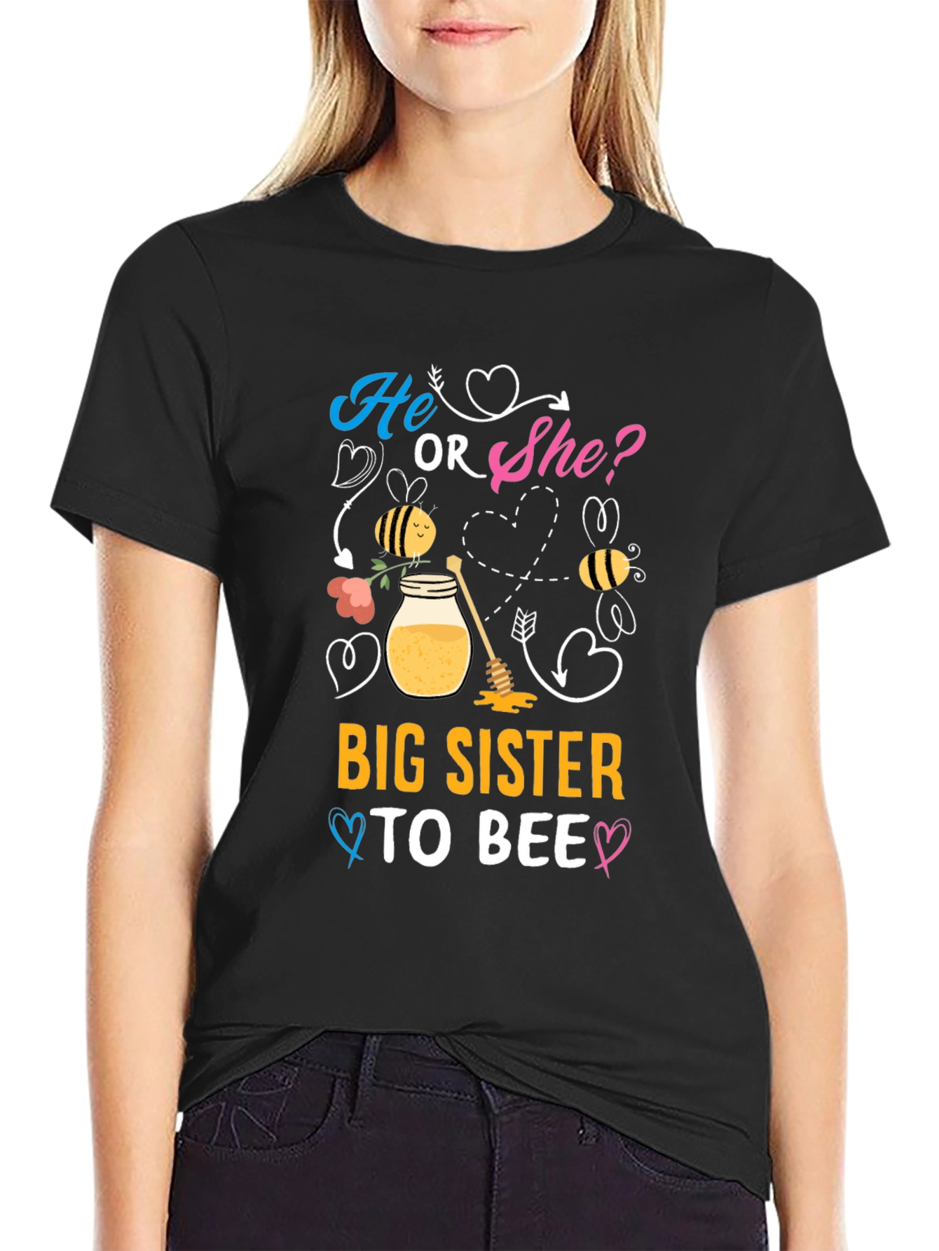 Big Sister To Bee Gender Reveal T-Shirt