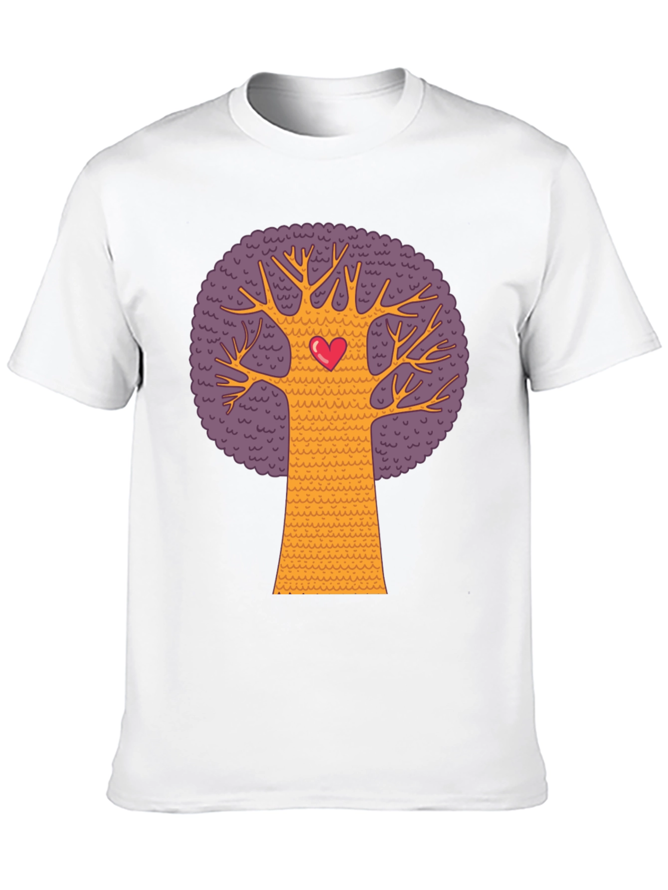 Heart Tree Graphic Tee - Black Cotton Blend T-Shirt