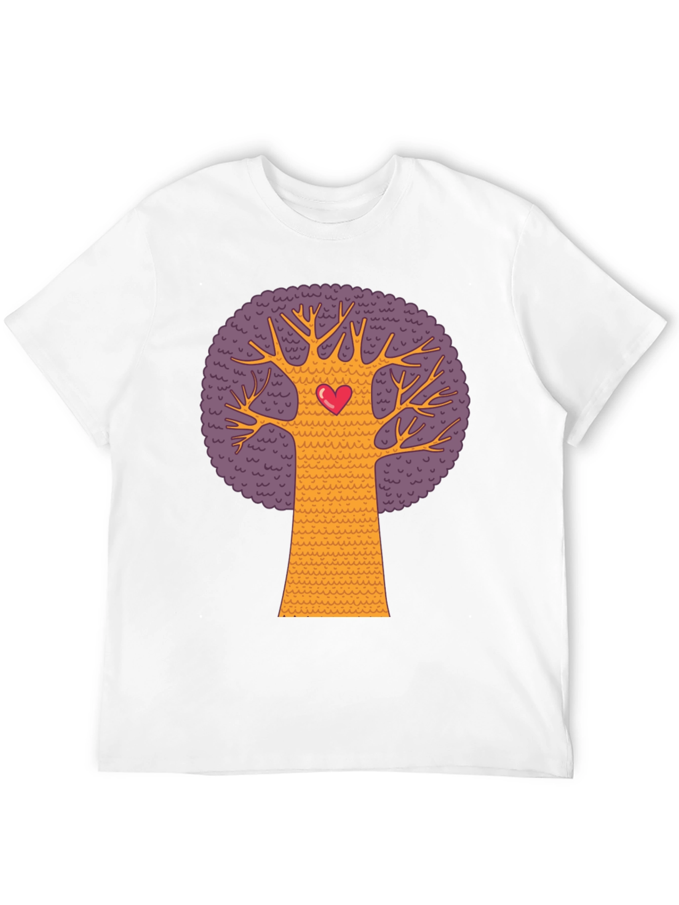 Heart Tree Graphic Tee - Black Cotton Blend T-Shirt