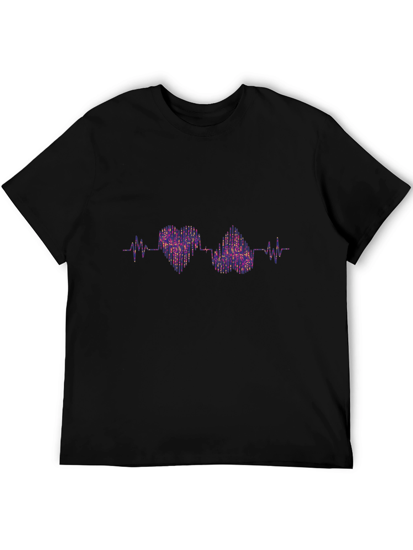 Heartbeat Pulse Love T-Shirt - Black