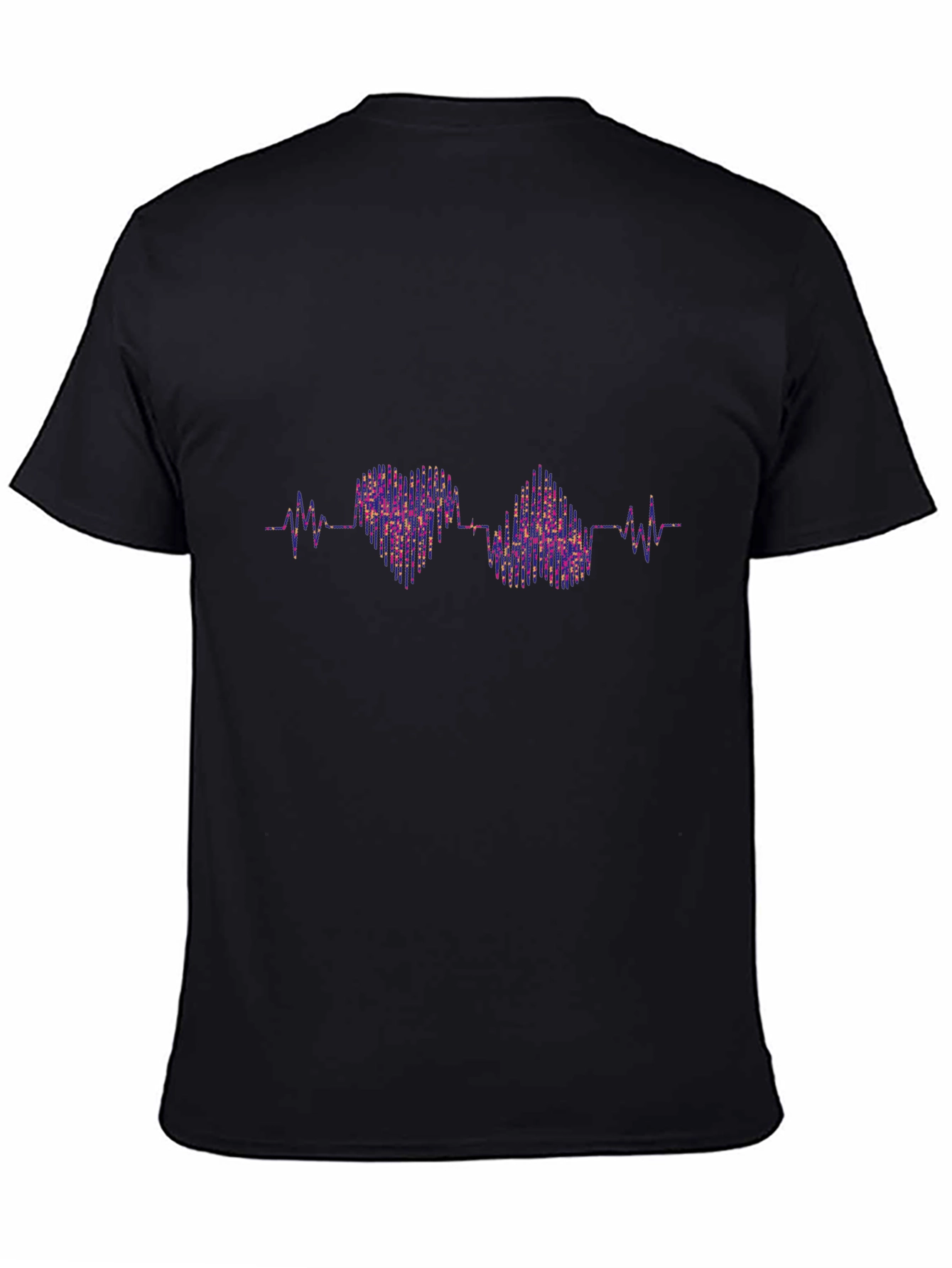 Heartbeat Pulse Love T-Shirt - Black