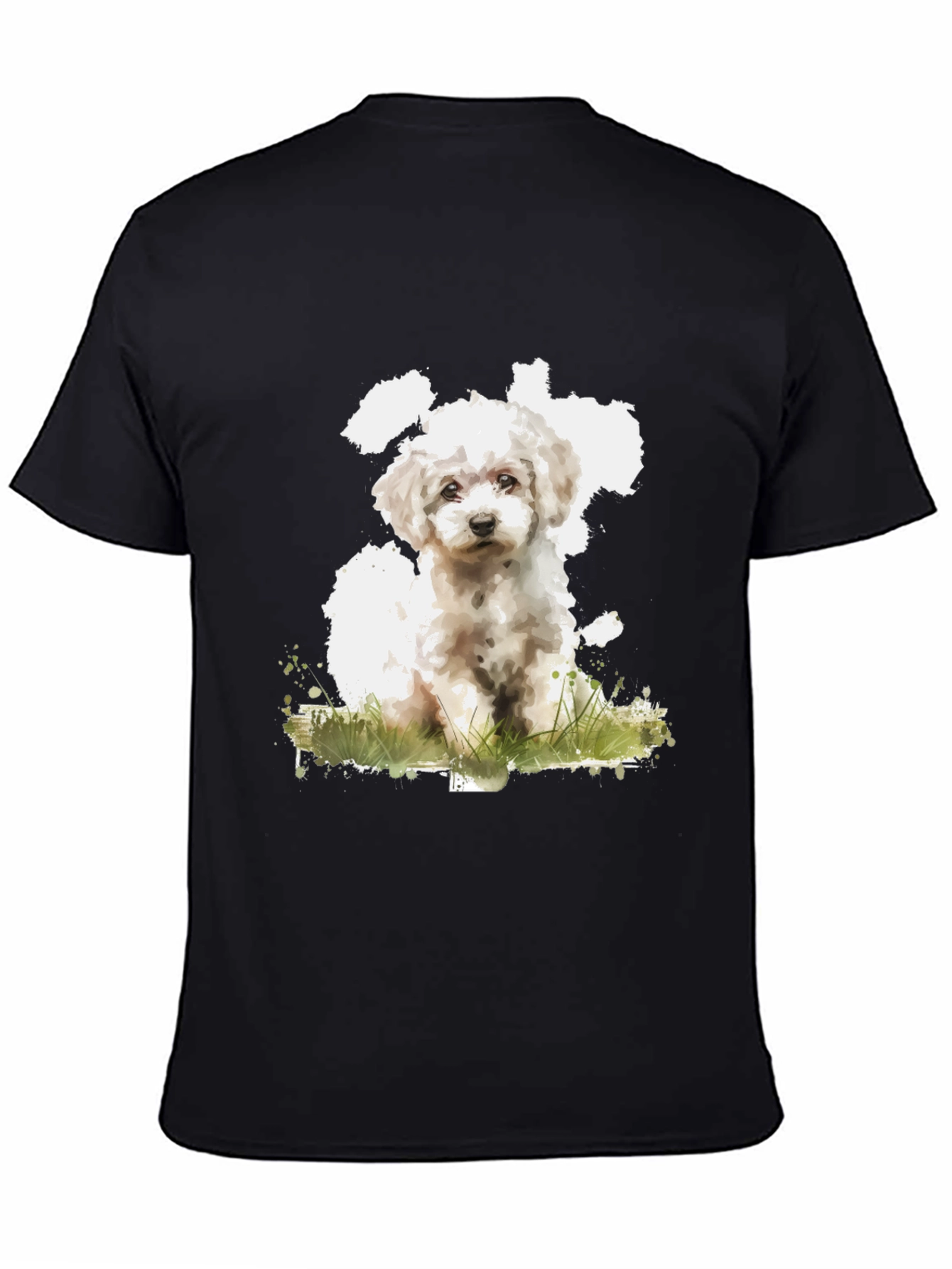 Cute Dog Art Black T-Shirt - Soft Cotton Blend