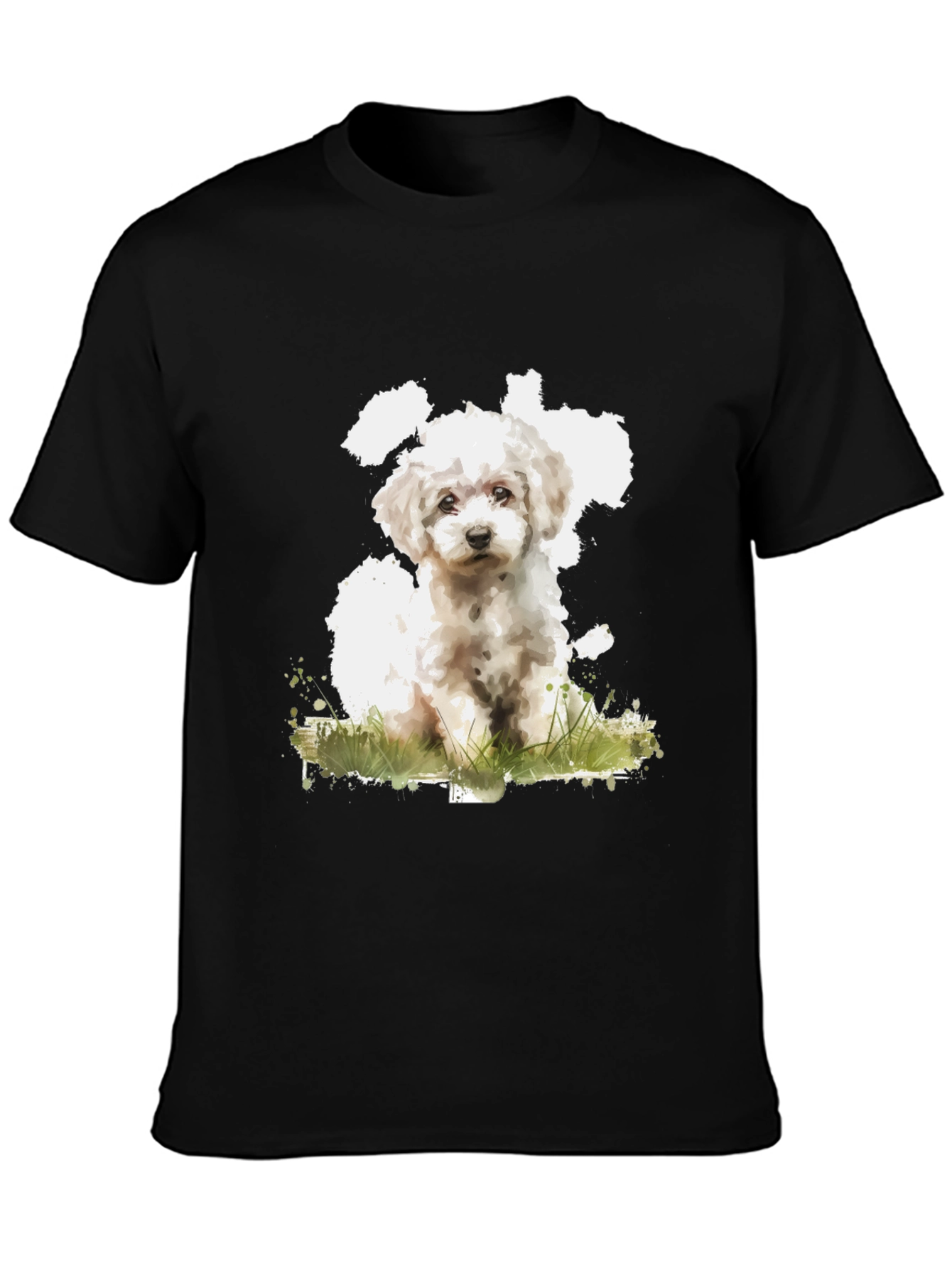 Cute Dog Art Black T-Shirt - Soft Cotton Blend